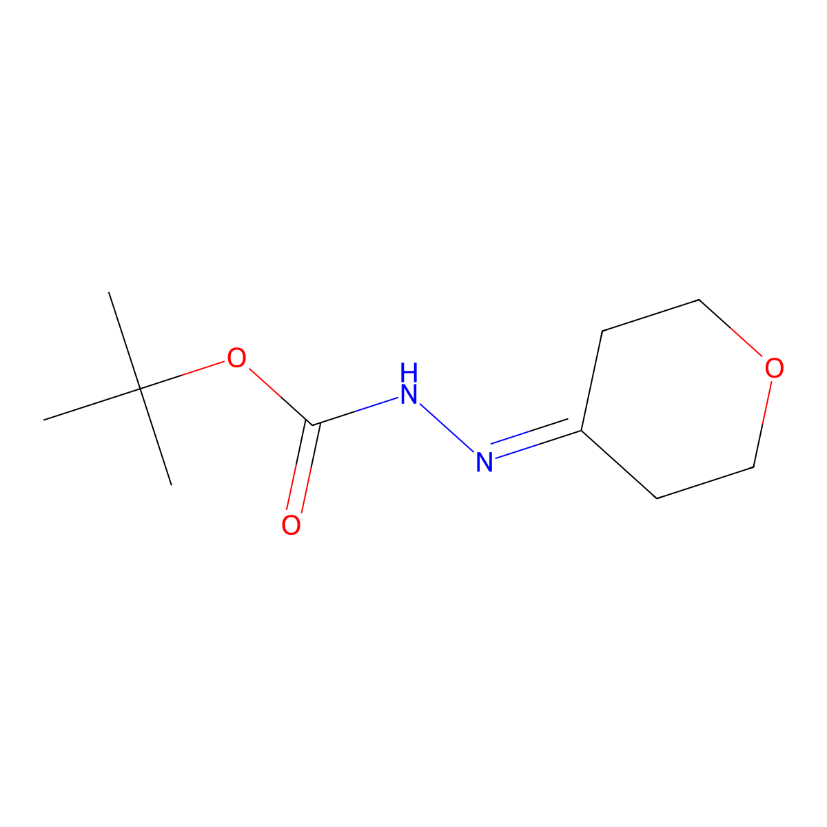 tert-Butyl 2-(dihydro-2H-pyran-4(3H)-ylidene)hydrazinecarboxylate molecular structure, CAS 693287-78-4