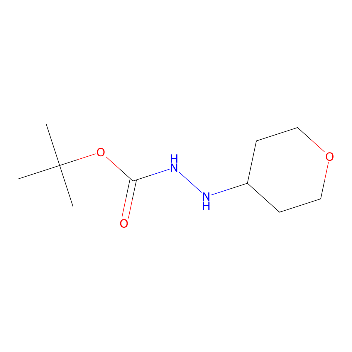 N'-(oxan-4-yl)(tert-butoxy)carbohydrazide molecular structure, CAS 693287-79-5