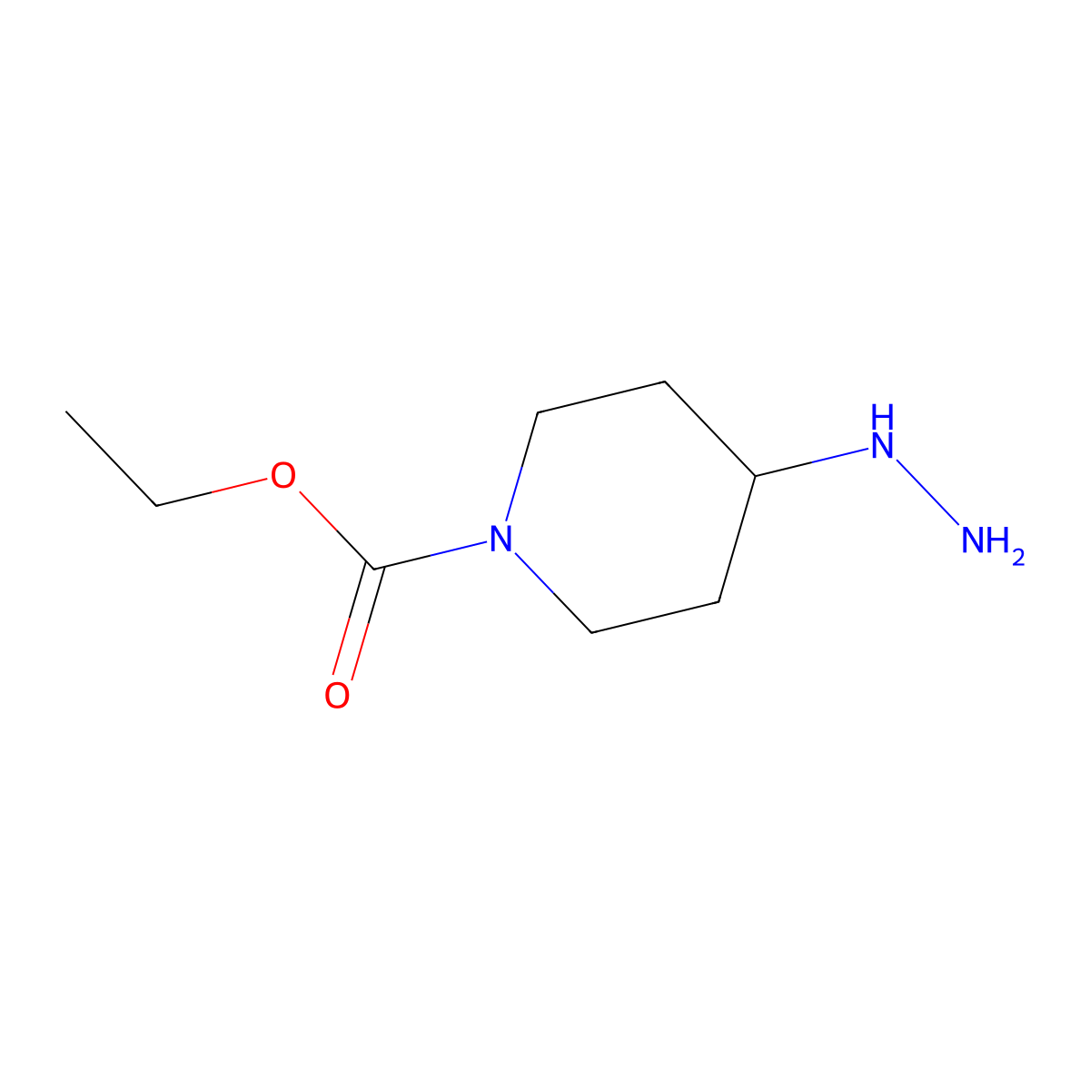 Ethyl 4-hydrazinylpiperidine-1-carboxylate molecular structure, CAS 693287-94-4