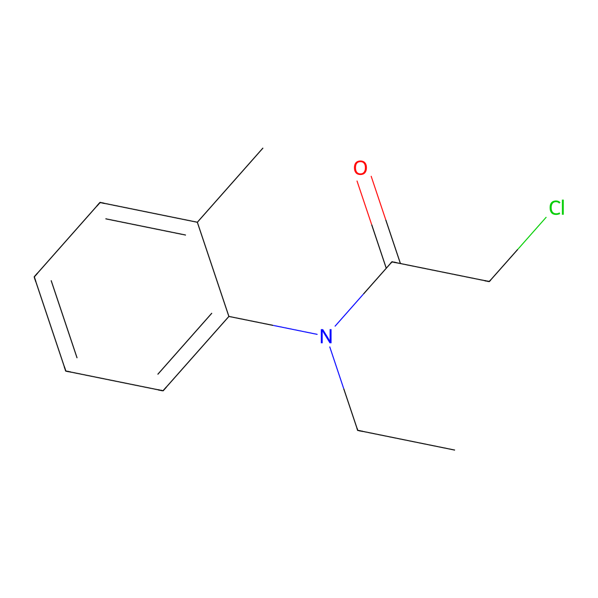 2-chloro-N-ethyl-N-(2-methylphenyl)acetamide molecular structure, CAS 6933-00-2