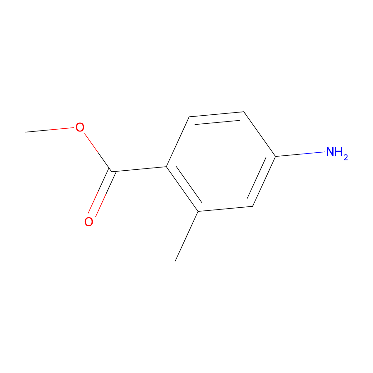 Methyl 4-amino-2-methylbenzoate molecular structure, CAS 6933-47-7