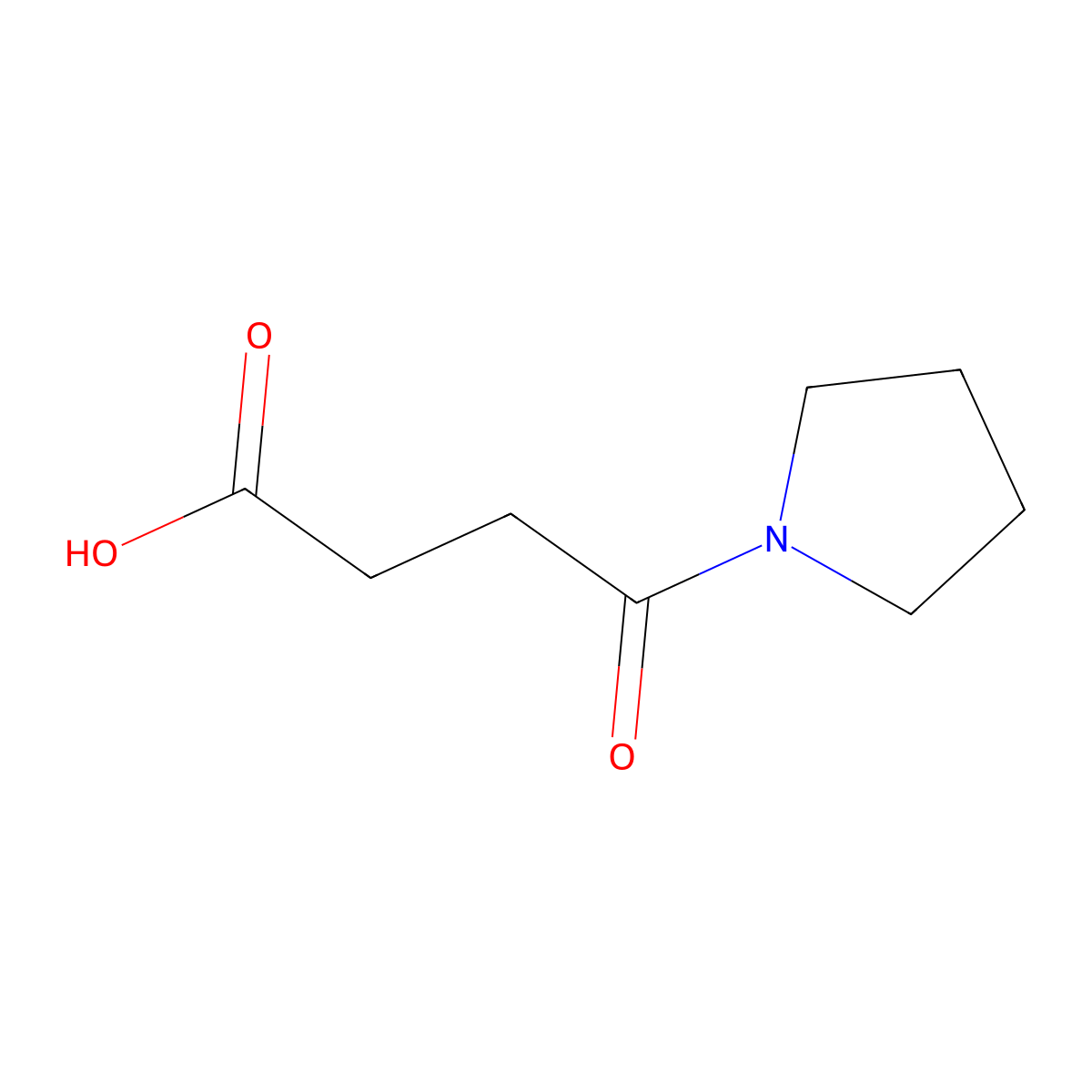 4-Oxo-4-(pyrrolidin-1-yl)butanoic acid molecular structure, CAS 69338-35-8