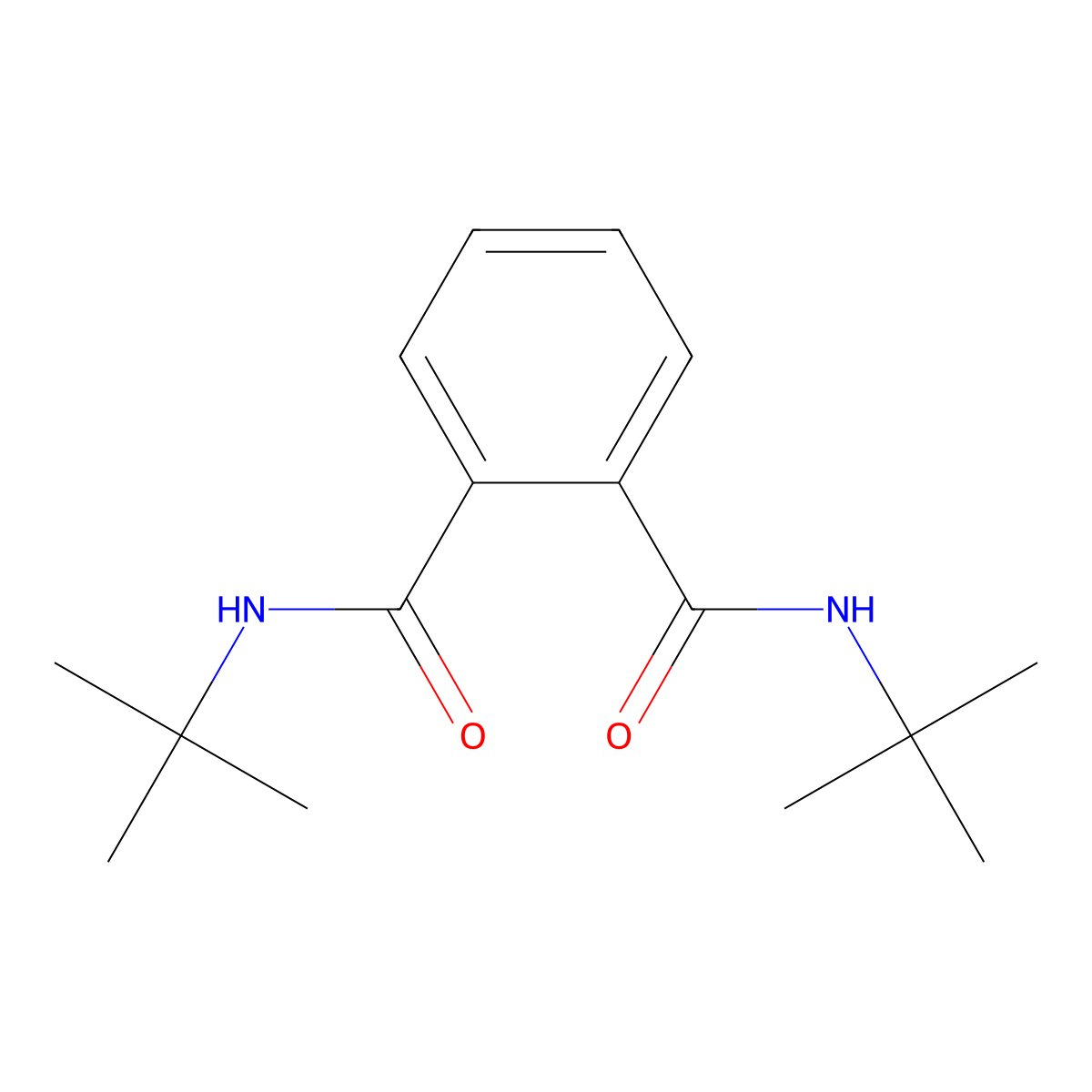 1-N,2-N-ditert-butylbenzene-1,2-dicarboxamide molecular structure, CAS 69338-59-6