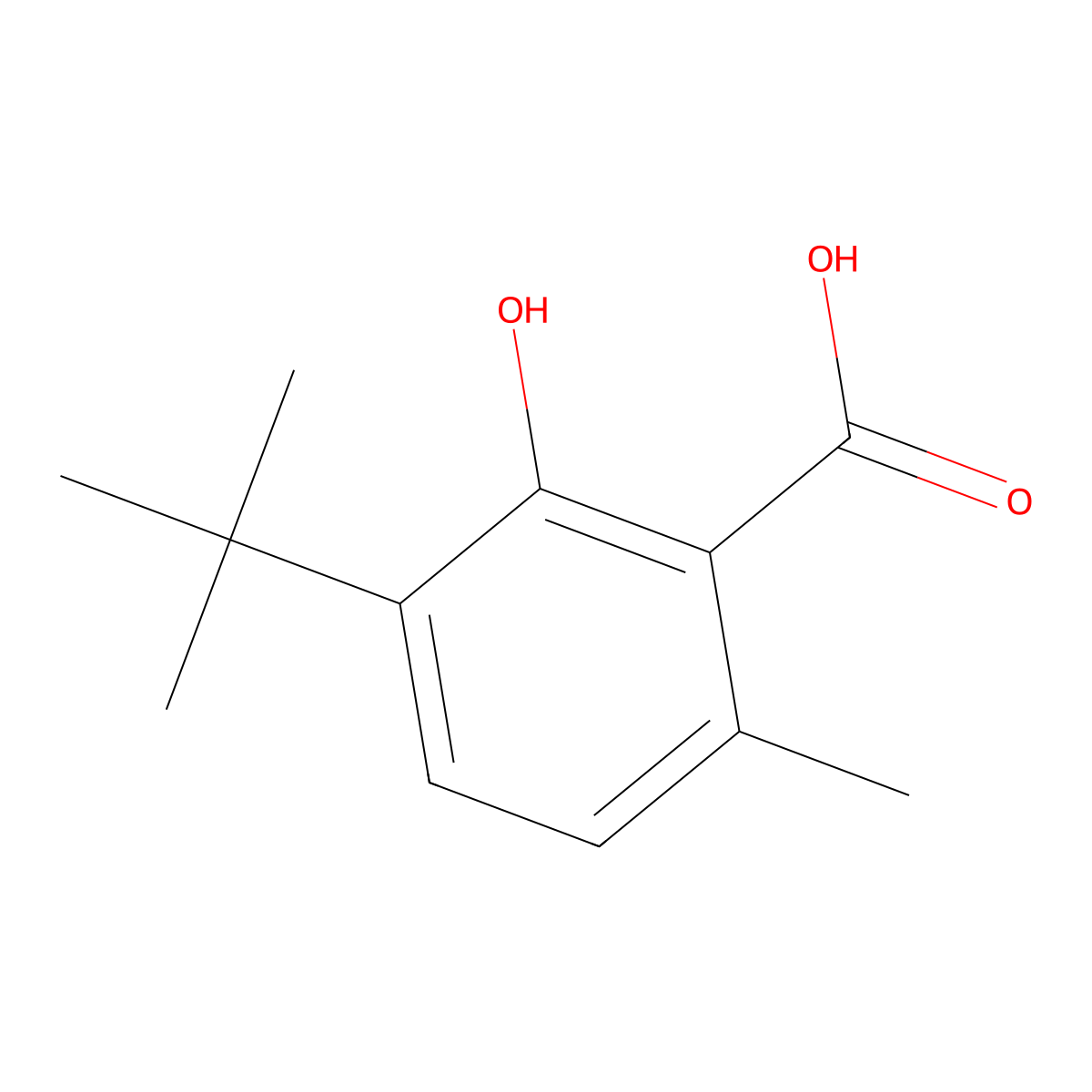 3-tert-Butyl-6-methylsalicylic acid molecular structure, CAS 6934-03-8