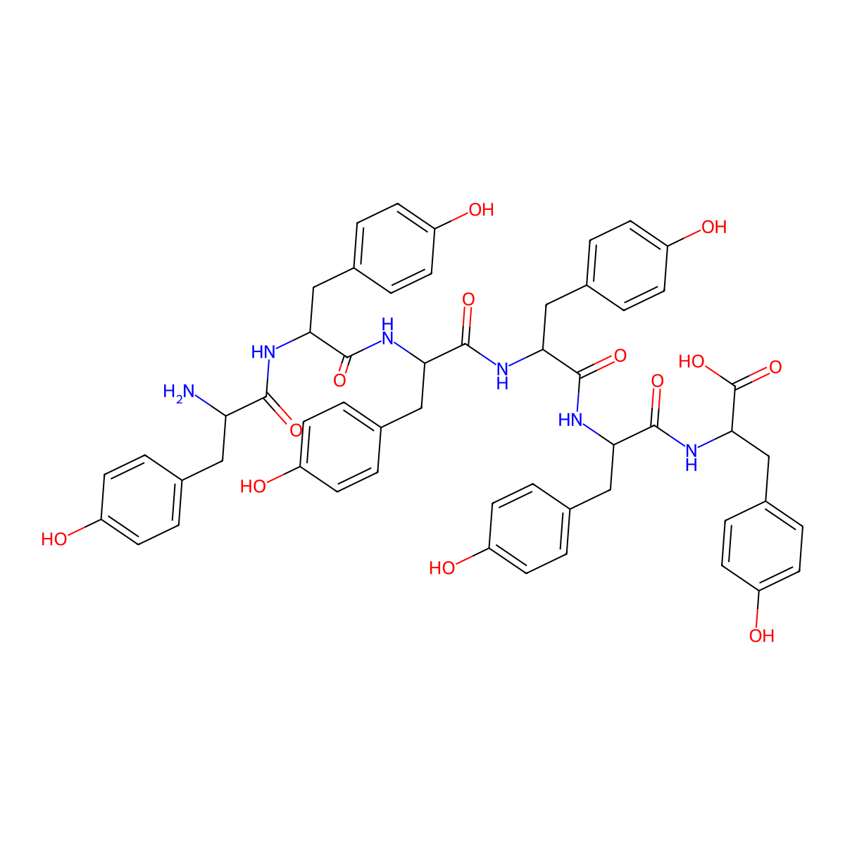 Hexa-L-tyrosine molecular structure, CAS 6934-38-9