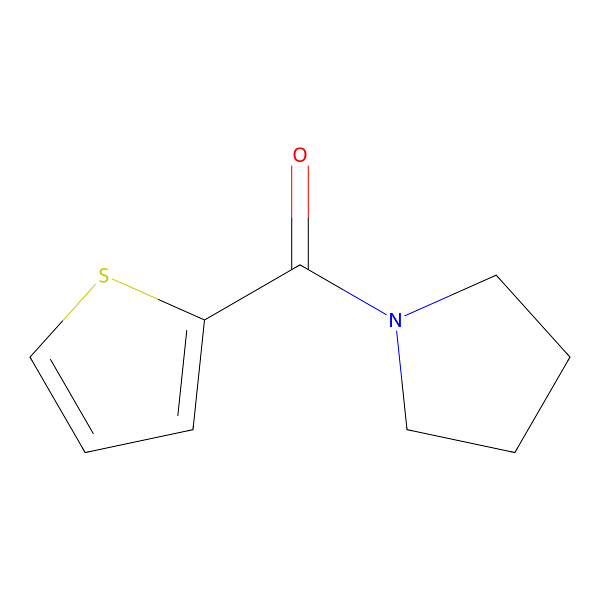 1-(Thiophene-2-carbonyl)pyrrolidine molecular structure, CAS 69340-21-2