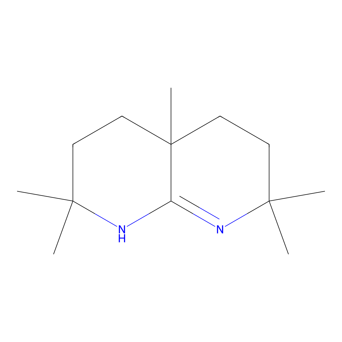 1,2,3,4,4a,5,6,7-Octahydro-2,2,4a,7,7-pentamethyl-1,8-naphthyridine molecular structure, CAS 69340-58-5