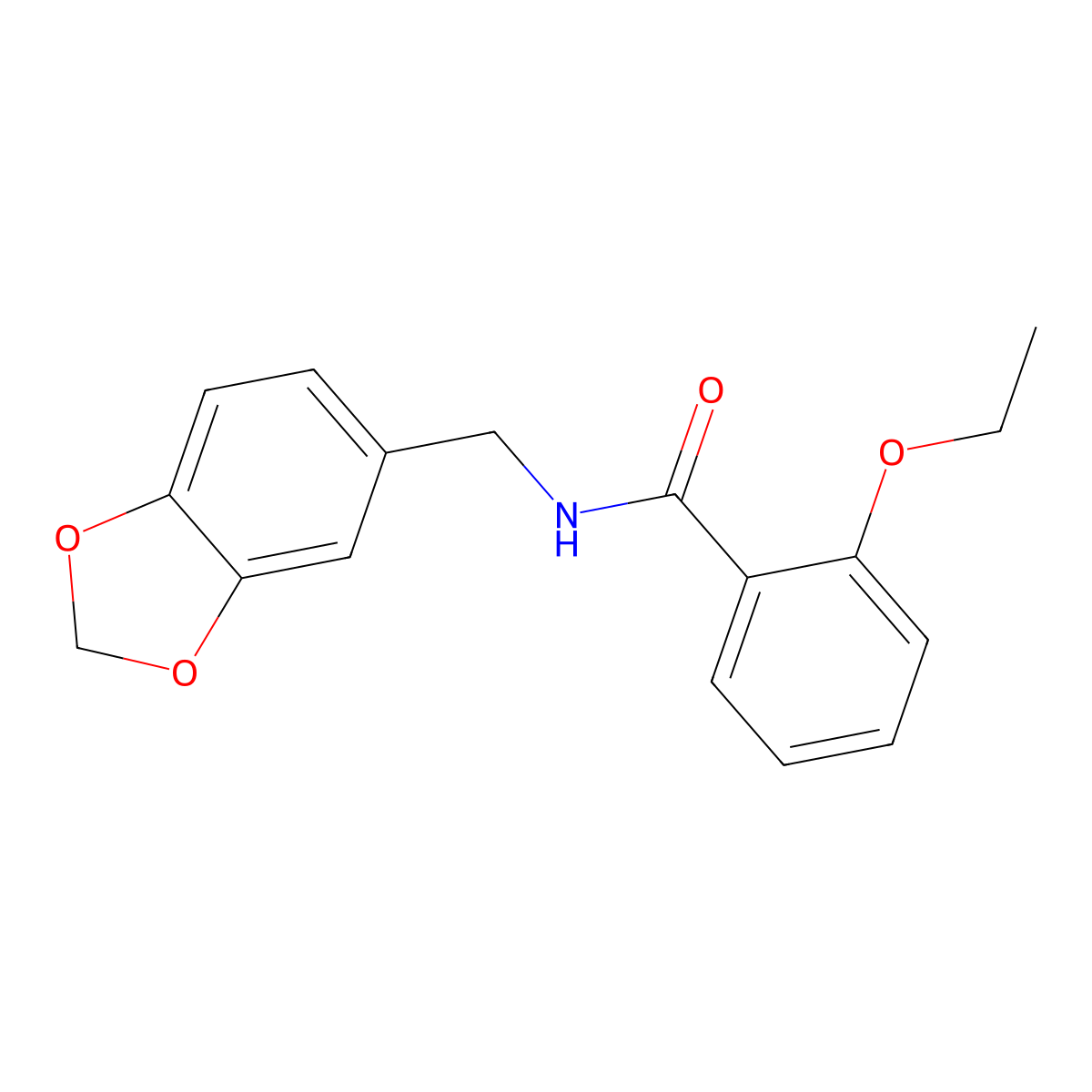 N-(1,3-benzodioxol-5-ylmethyl)-2-ethoxybenzamide molecular structure, CAS 69343-41-5