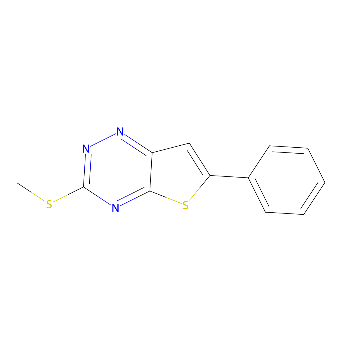 3-(Methylsulfanyl)-6-phenylthieno[2,3-e][1,2,4]triazine molecular structure, CAS 69347-03-1
