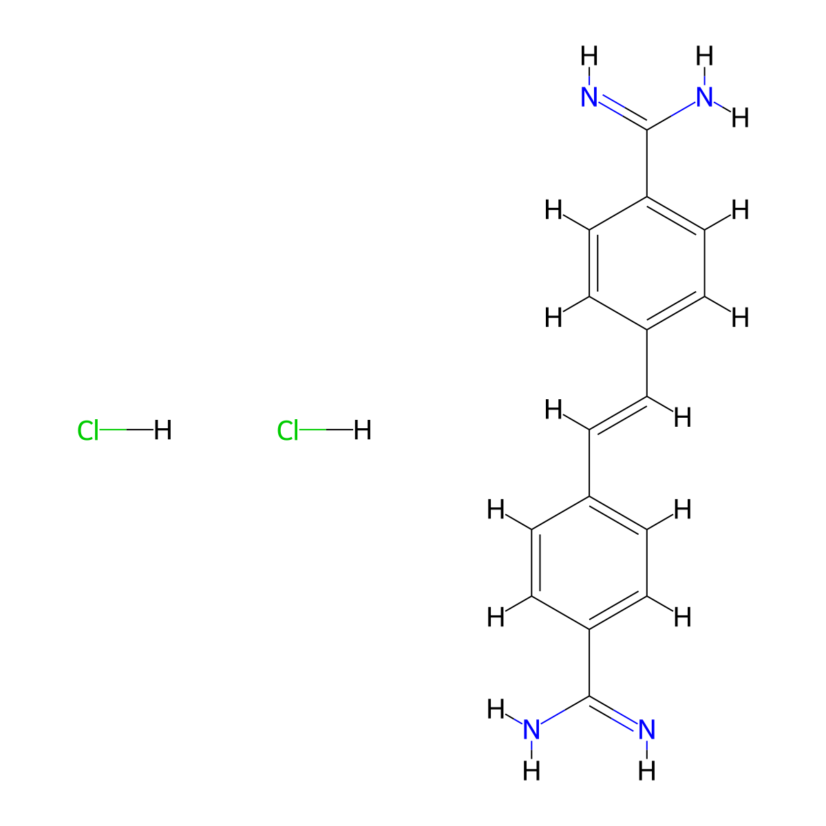 Stilbamidine dihydrochloride molecular structure, CAS 6935-63-3