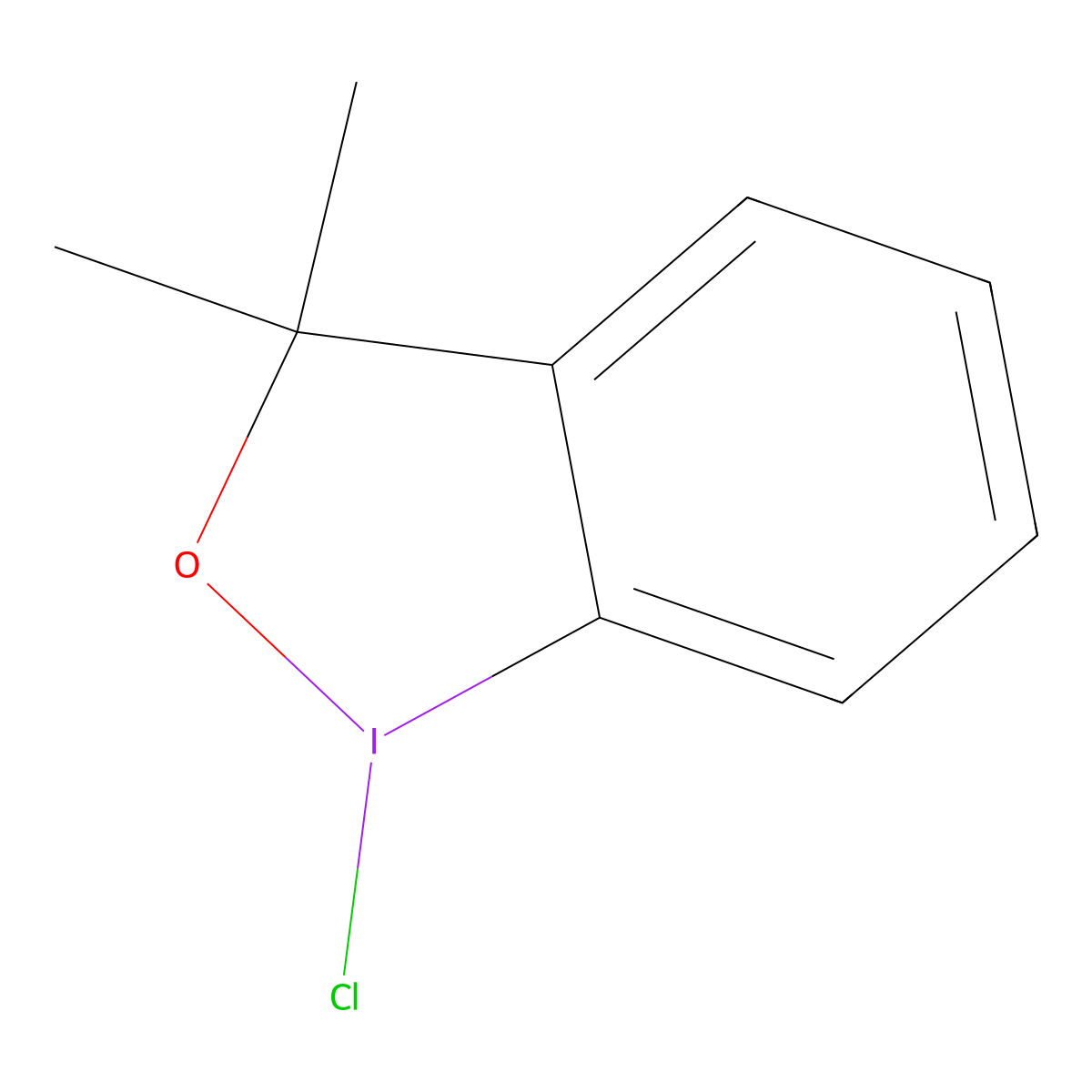 1-Chloro-3,3-dimethyl-1,3-dihydro-1lambda~3~,2-benziodoxole molecular structure, CAS 69352-04-1