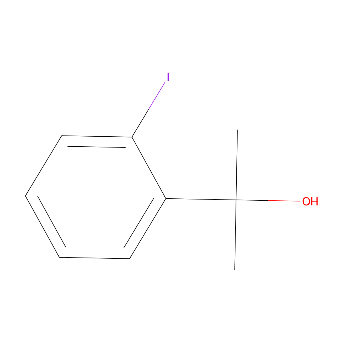 2-Iodo-alpha,alpha-dimethylbenzenemethanol molecular structure, CAS 69352-05-2