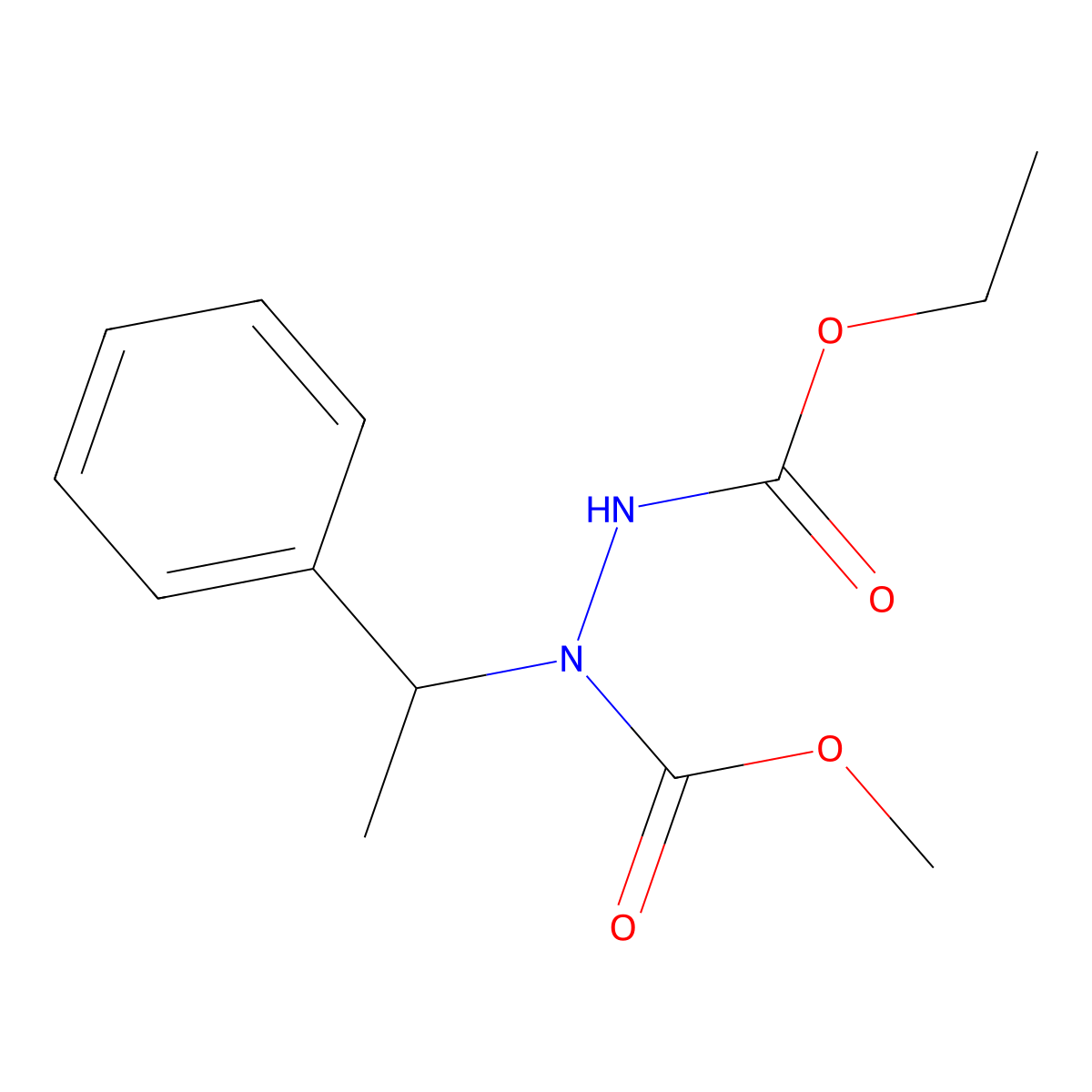 Bicarbamic acid, 2-(alpha-methylbenzyl)-, 1-methyl 4-ethyl ester molecular structure, CAS 69353-17-9