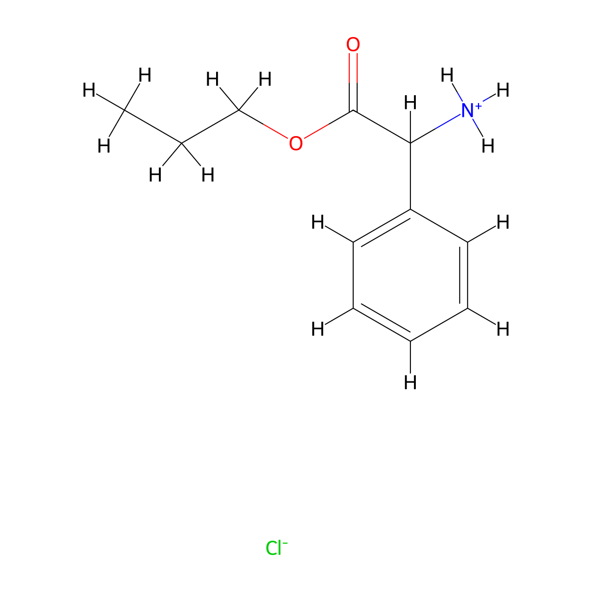 Propyl amino(phenyl)acetate--hydrogen chloride (1/1) molecular structure, CAS 69357-09-1