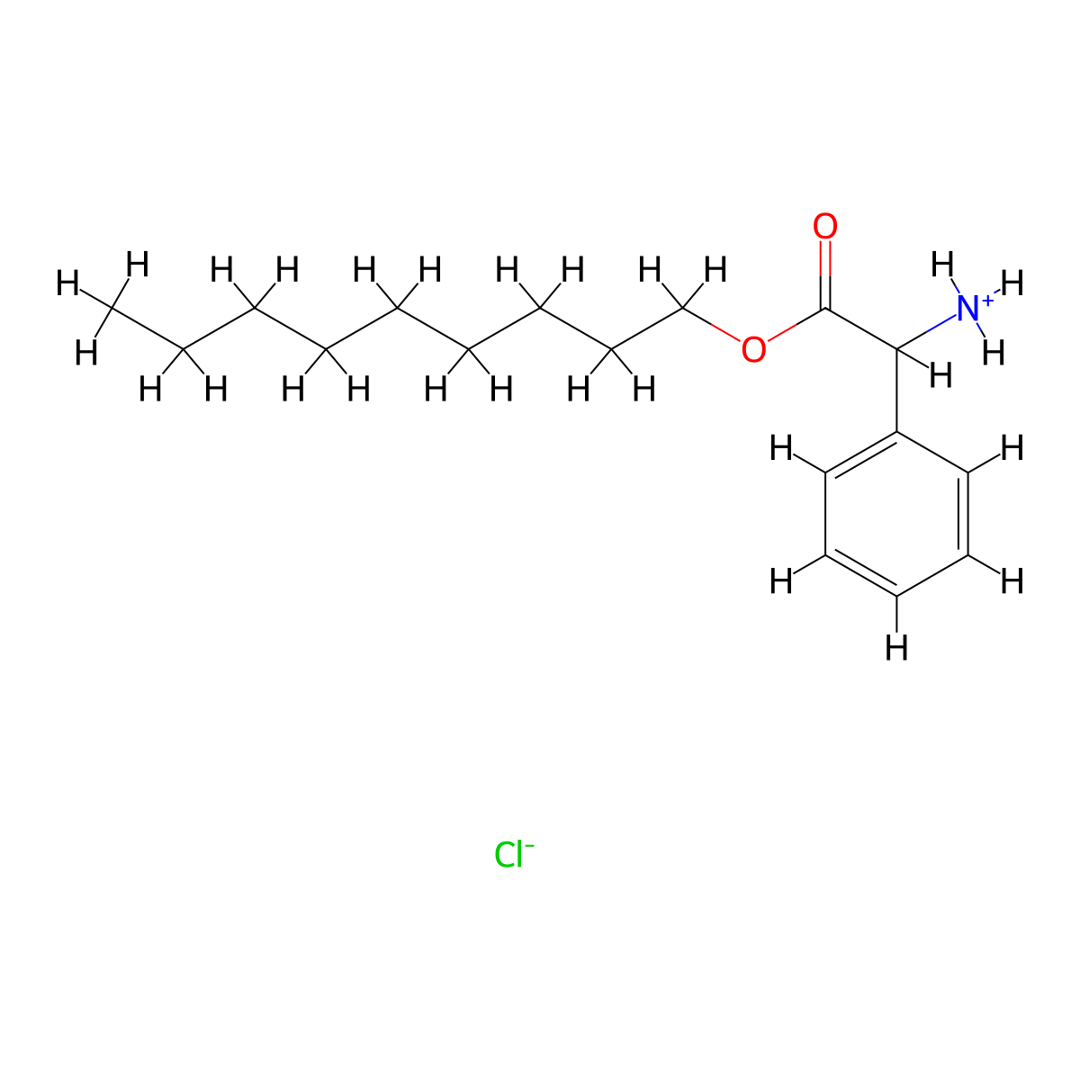 Nonyl amino(phenyl)acetate--hydrogen chloride (1/1) molecular structure, CAS 69357-14-8