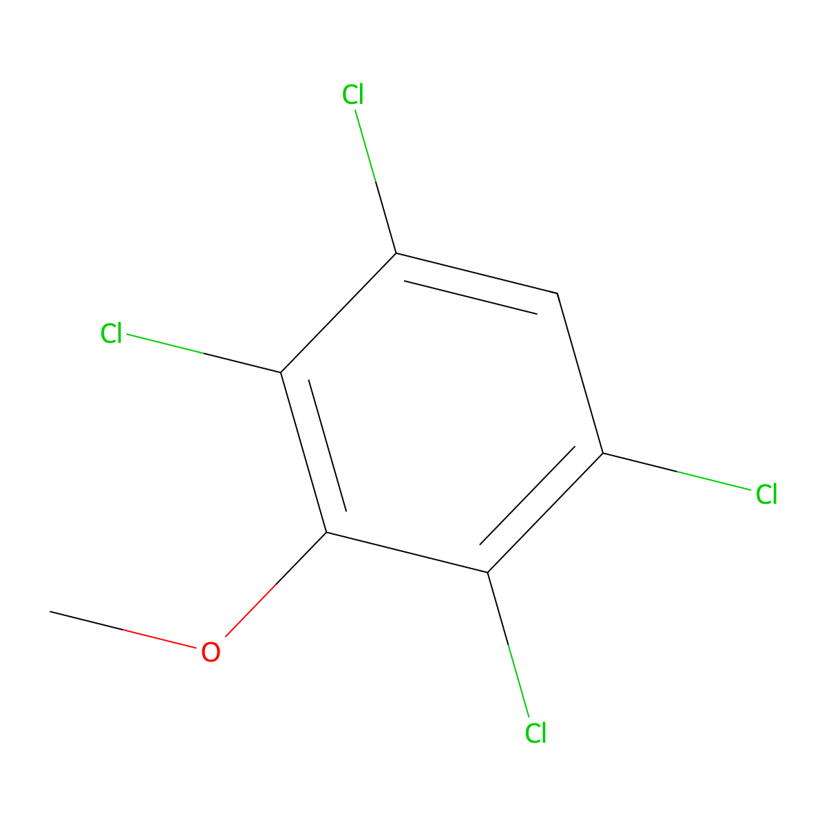 2,3,5,6-Tetrachloroanisole molecular structure, CAS 6936-40-9