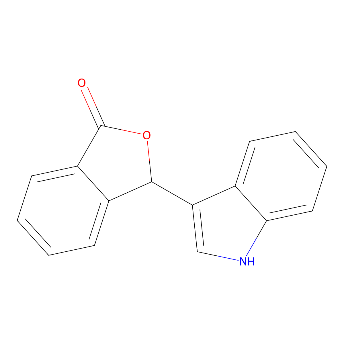 3-(1H-Indol-3-yl)-2-benzofuran-1(3H)-one molecular structure, CAS 6936-87-4