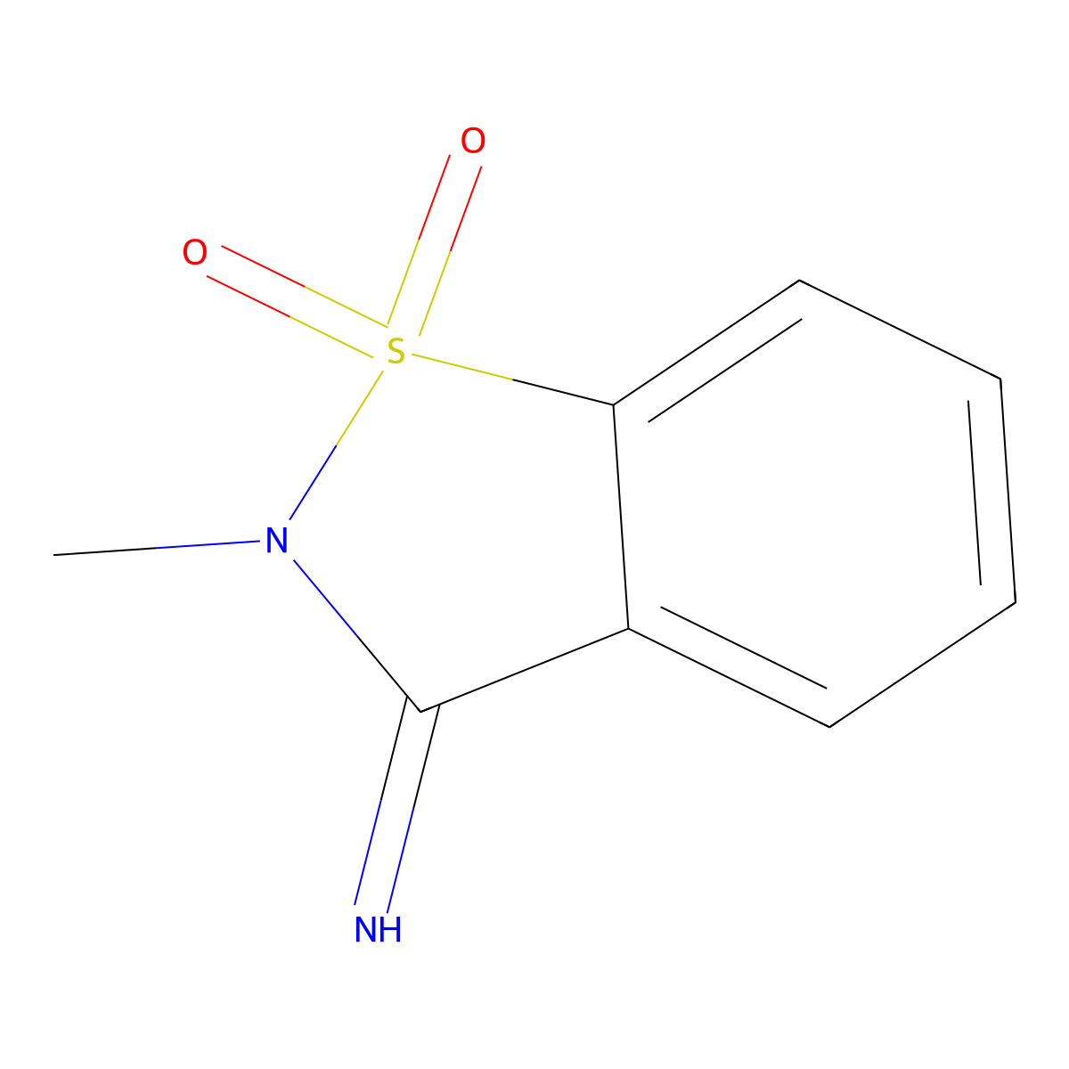 2-Methyl-1,2-benZisothiaZol-3(2H)-imine, 1,1-dioxide molecular structure, CAS 69360-19-6
