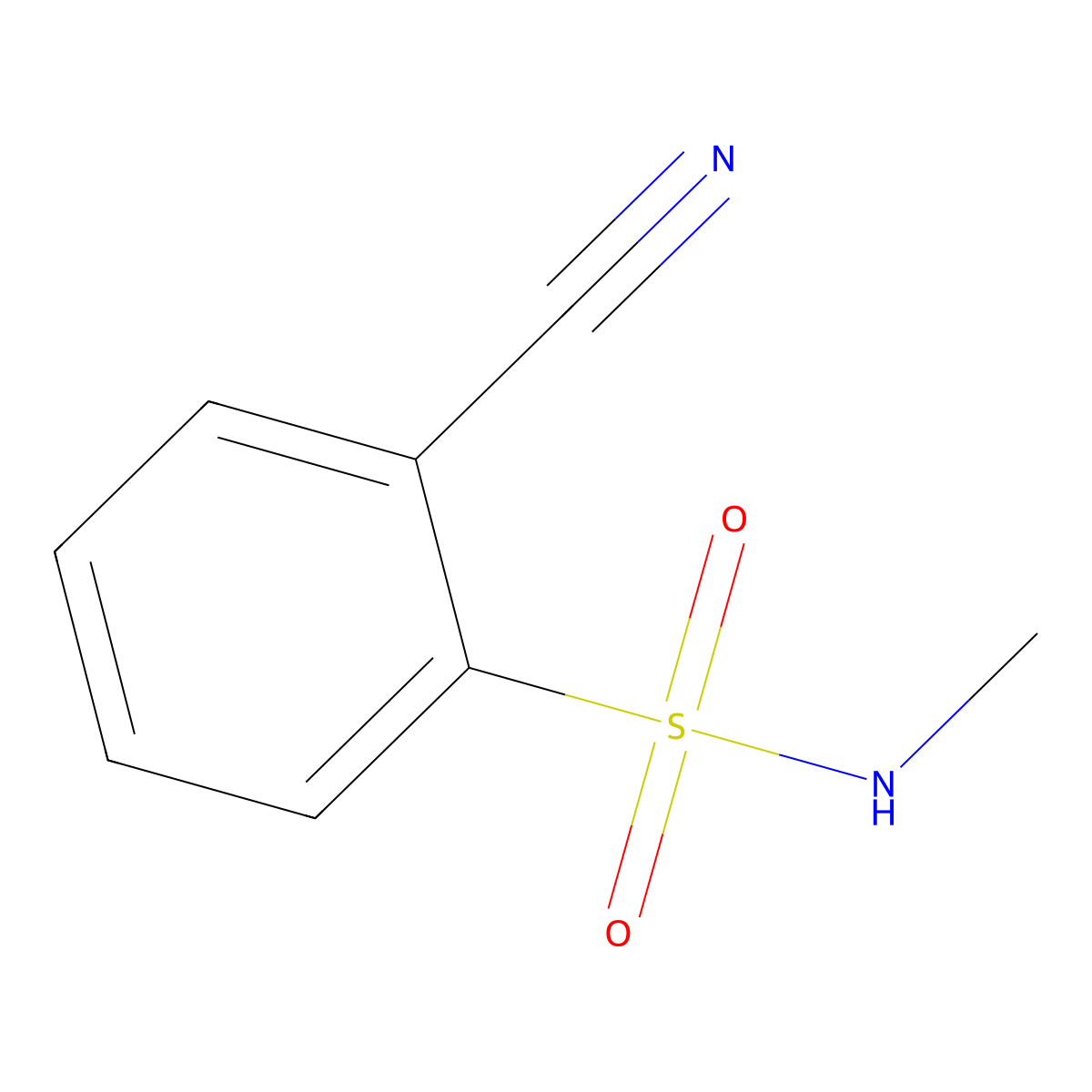 2-Cyano-N-methylbenzene-1-sulfonamide molecular structure, CAS 69360-25-4