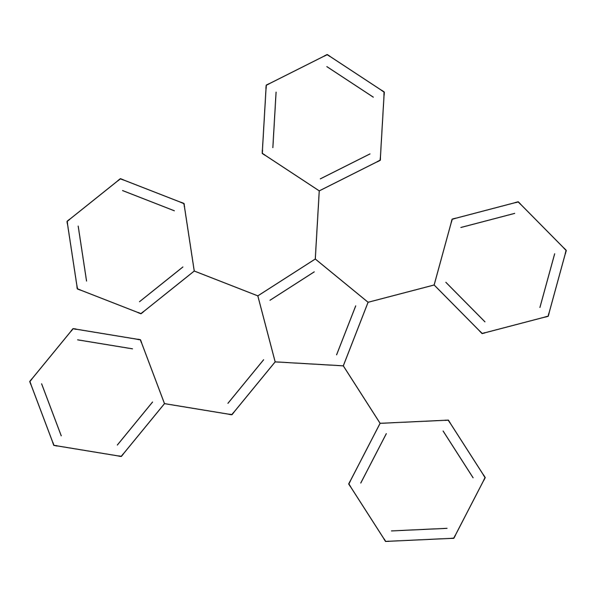 1,1',1'',1'''-(5-Benzylidenecyclopenta-1,3-diene-1,2,3,4-tetrayl)tetrabenzene molecular structure, CAS 6937-59-3