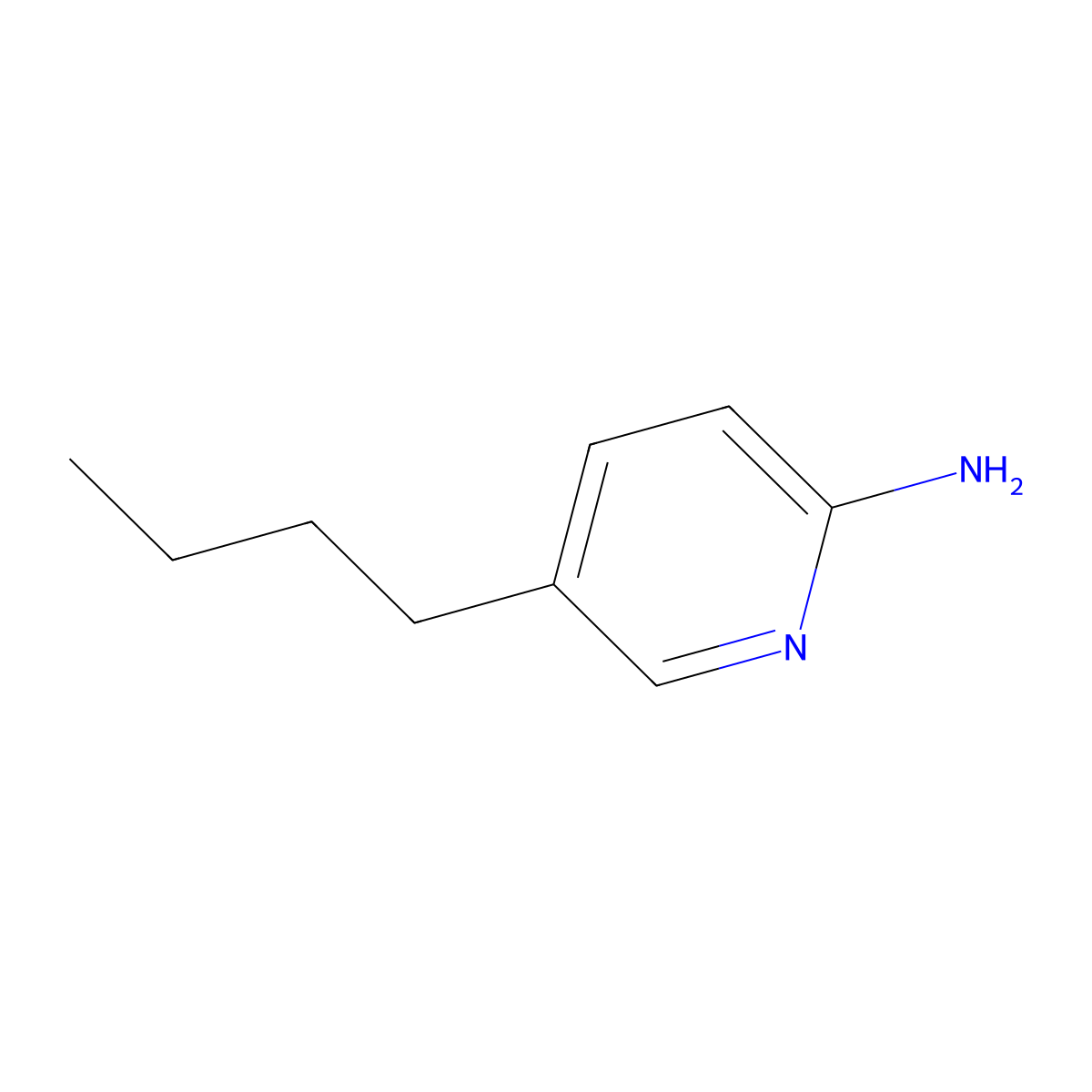 5-Butylpyridin-2-amine molecular structure, CAS 69372-01-6