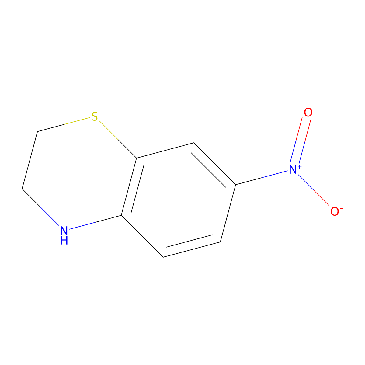 7-Nitro-3,4-dihydro-2H-benzo[b][1,4]thiazine molecular structure, CAS 69373-37-1