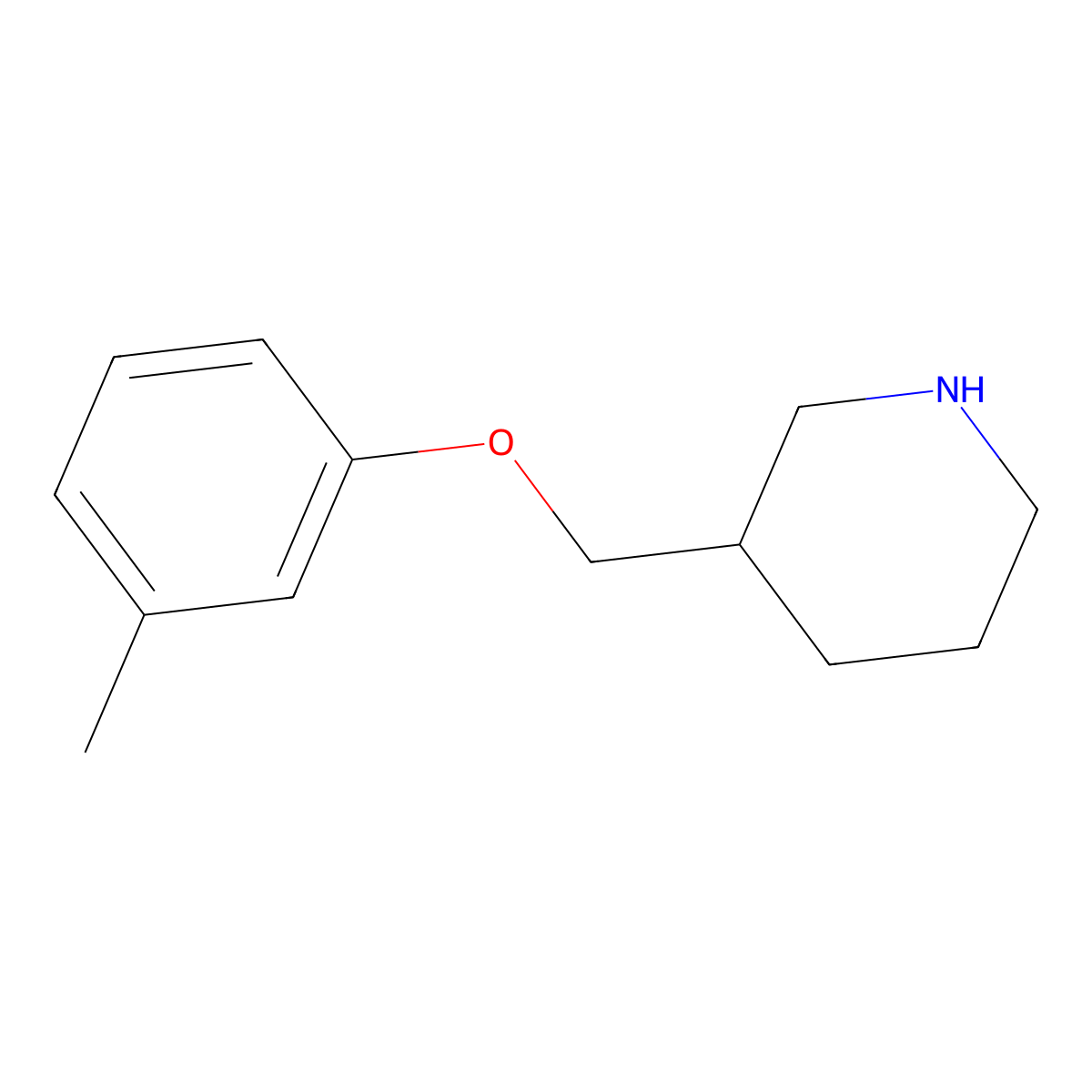 3-[(3-Methylphenoxy)methyl]piperidine molecular structure, CAS 693764-34-0