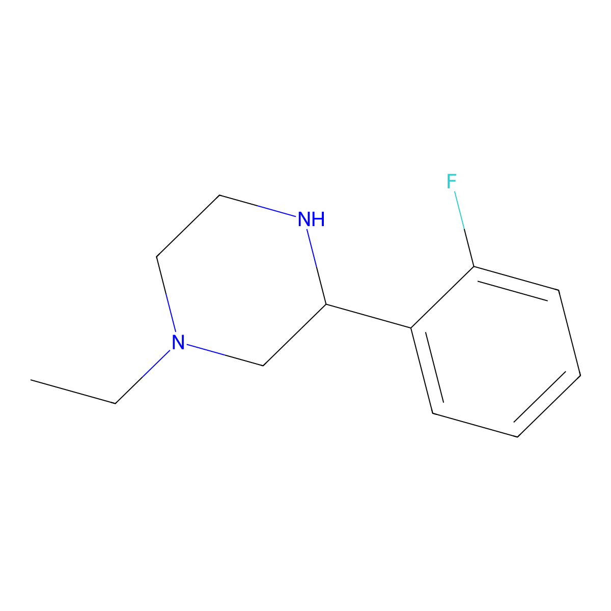 1-Ethyl-3-(2-fluorophenyl)piperazine molecular structure, CAS 693768-44-4