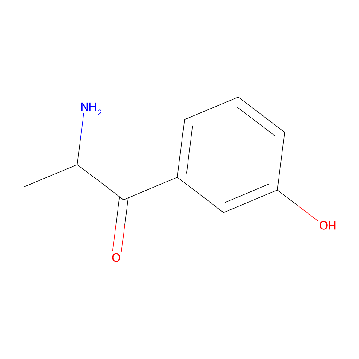 2-Amino-1-(3-hydroxyphenyl)propan-1-one molecular structure, CAS 693772-30-4