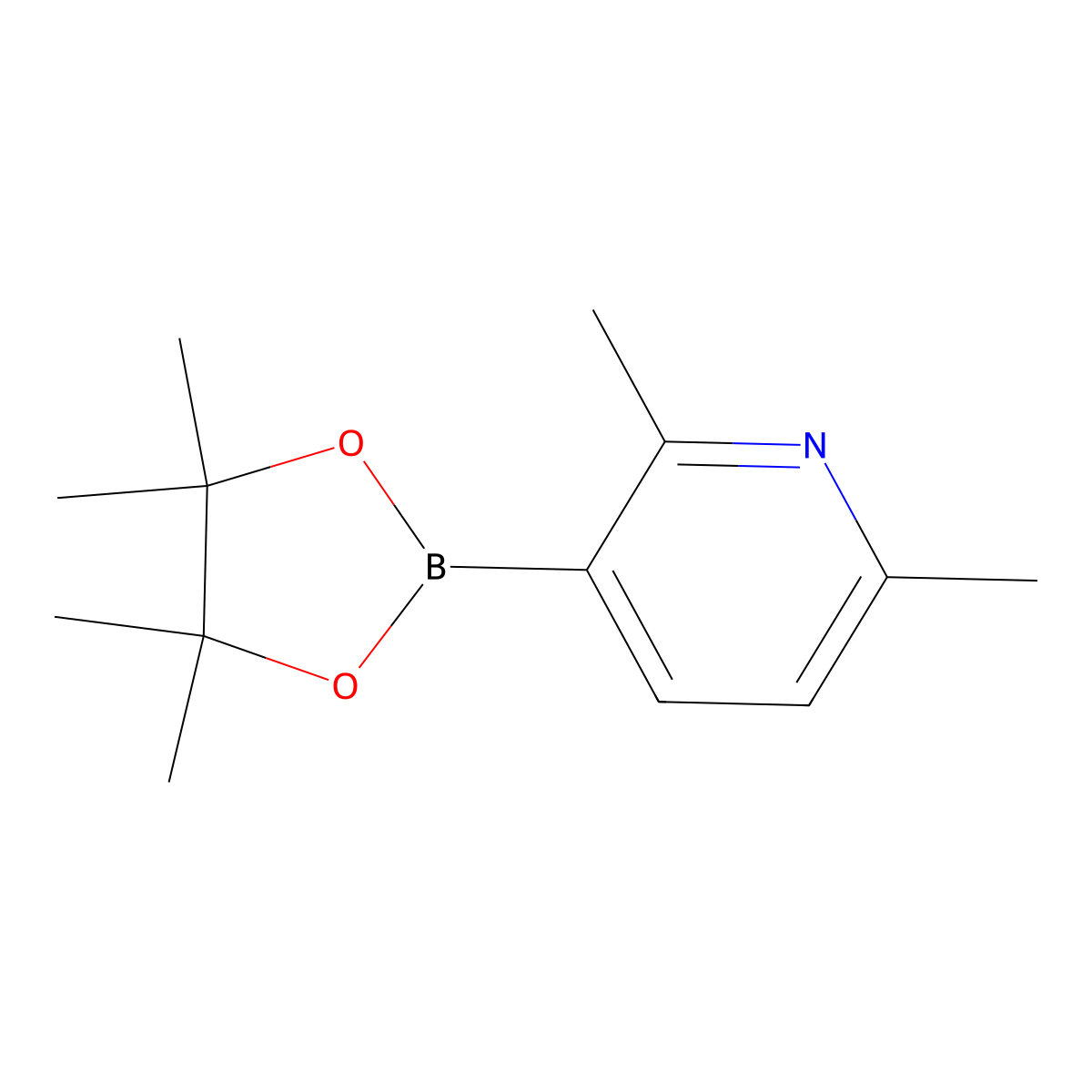 2,6-Dimethyl-3-(4,4,5,5-tetramethyl-1,3,2-dioxaborolan-2-yl)pyridine molecular structure, CAS 693774-10-6