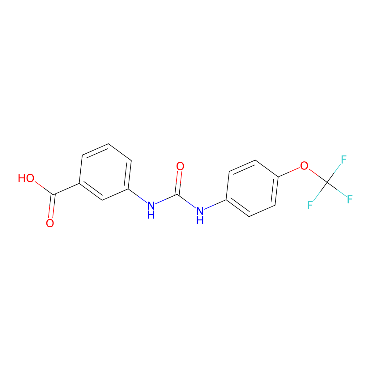3-(3-(4-(Trifluoromethoxy)phenyl)ureido)benzoic acid molecular structure, CAS 693776-71-5