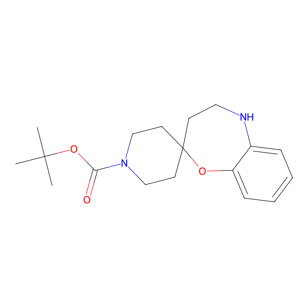 Tert-butyl 4,5-dihydro-3H-spiro[benzo[B][1,4]oxazepine-2,4'-piperidine]-1'-carboxylate molecular structure, CAS 693789-34-3