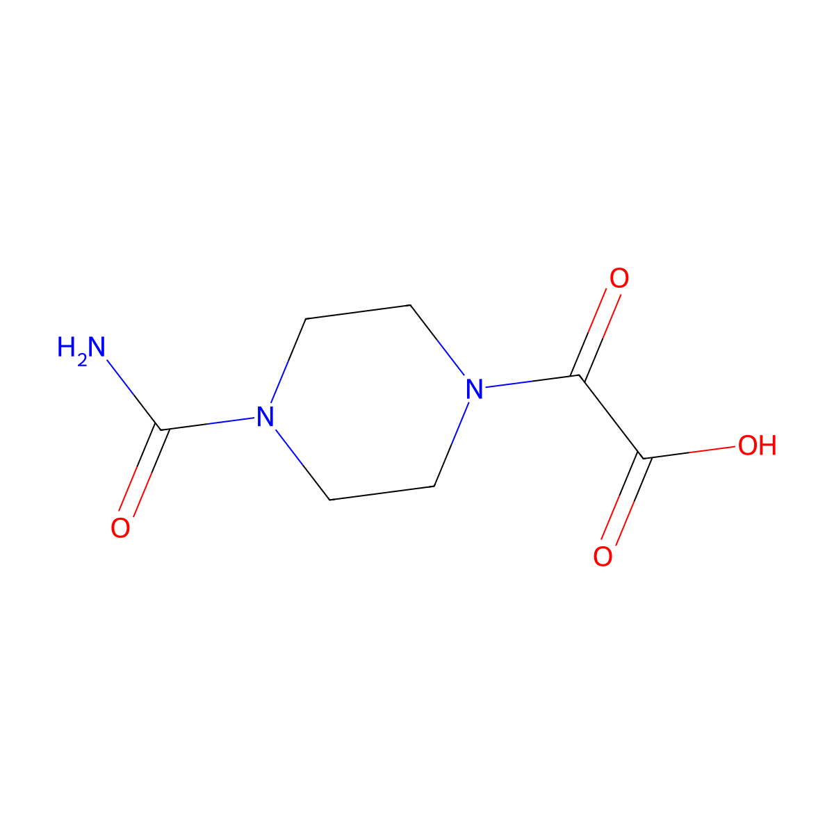 (4-Carbamoyl-piperazin-1-yl)-oxo-acetic acid molecular structure, CAS 693790-11-3