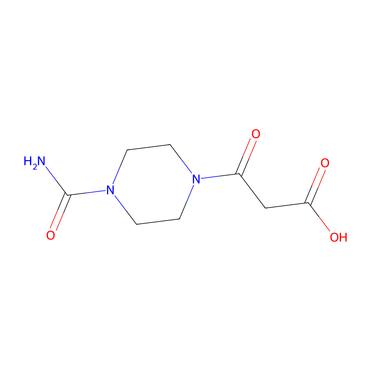 3-(4-Carbamoylpiperazin-1-yl)-3-oxopropanoic acid molecular structure, CAS 693790-12-4