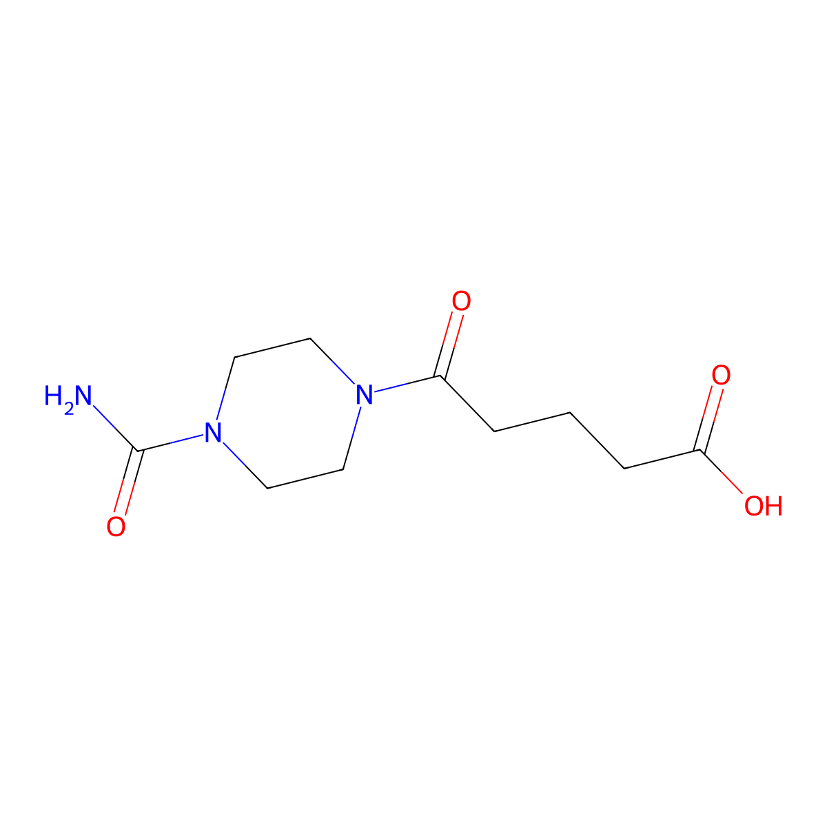 5-[4-(Aminocarbonyl)piperazin-1-yl]-5-oxopentanoic acid molecular structure, CAS 693790-16-8