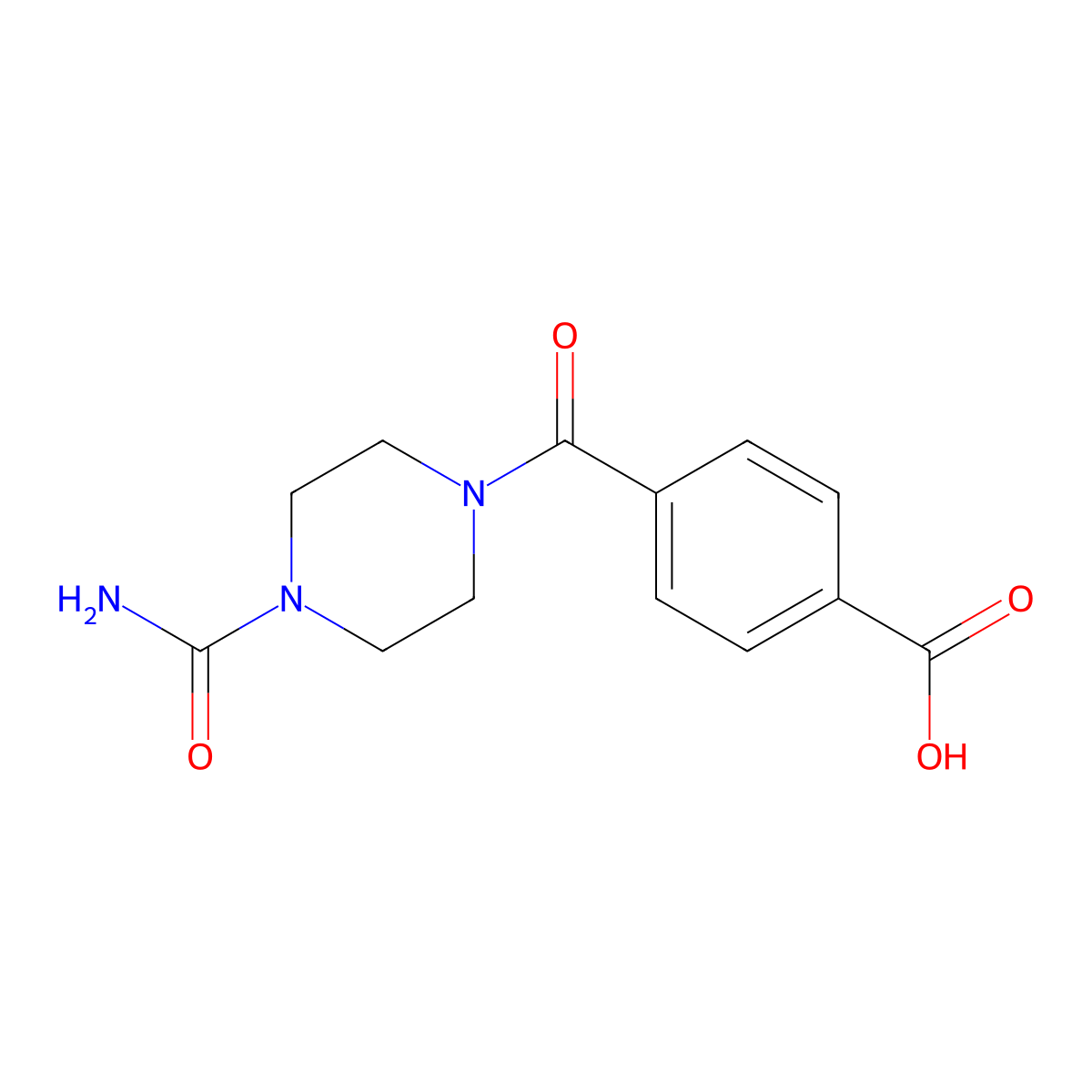 4-(4-carbamoylpiperazine-1-carbonyl)benzoic Acid molecular structure, CAS 693790-30-6