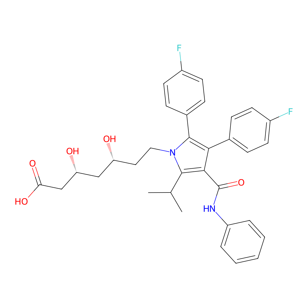 Fluoroatorvastatin molecular structure, CAS 693794-20-6
