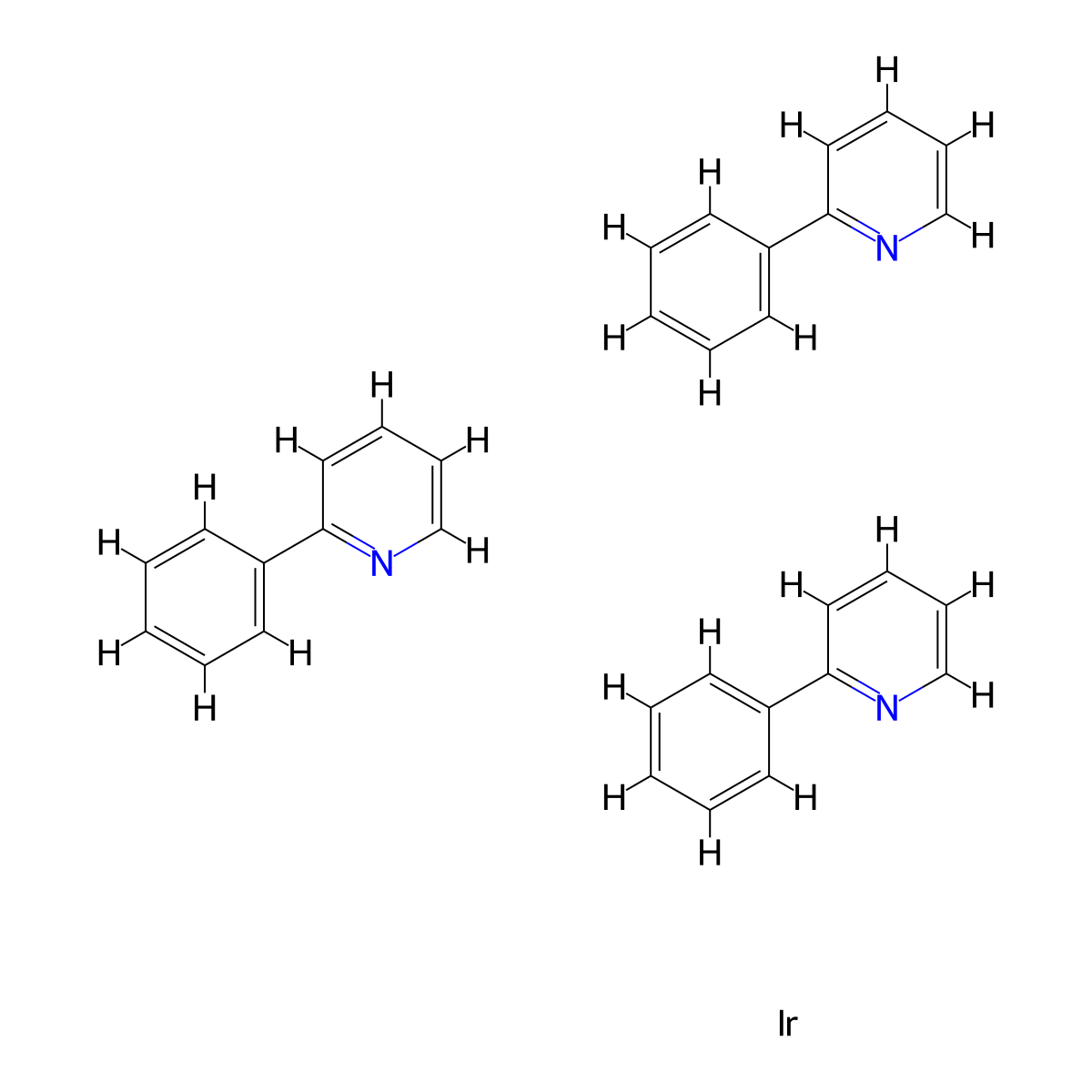 Tris(2-phenylpyridine)iridium molecular structure, CAS 693794-98-8