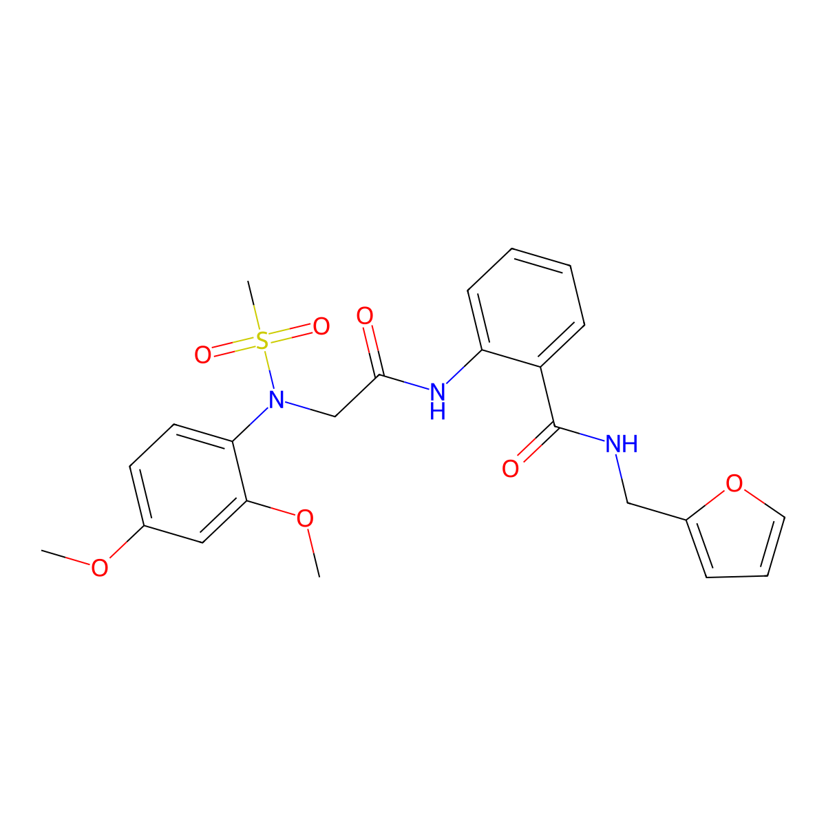 2-[[2-(2,4-dimethoxy-N-methylsulfonylanilino)acetyl]amino]-N-(furan-2-ylmethyl)benzamide molecular structure, CAS 693795-16-3