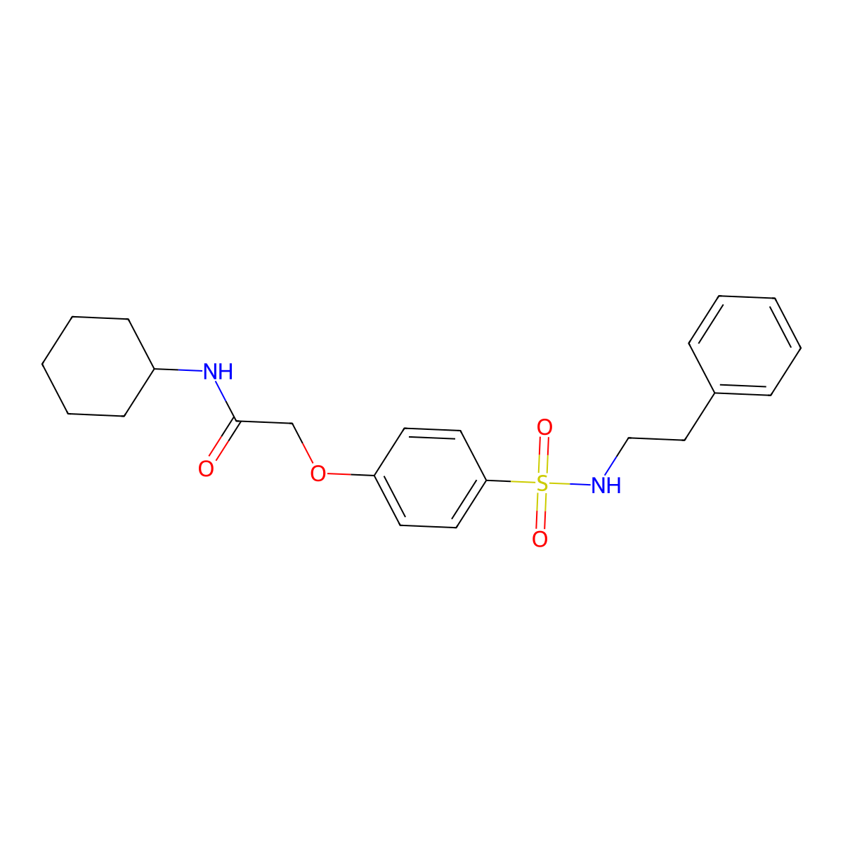 N-cyclohexyl-2-{4-[(2-phenylethyl)sulfamoyl]phenoxy}acetamide molecular structure, CAS 693795-51-6
