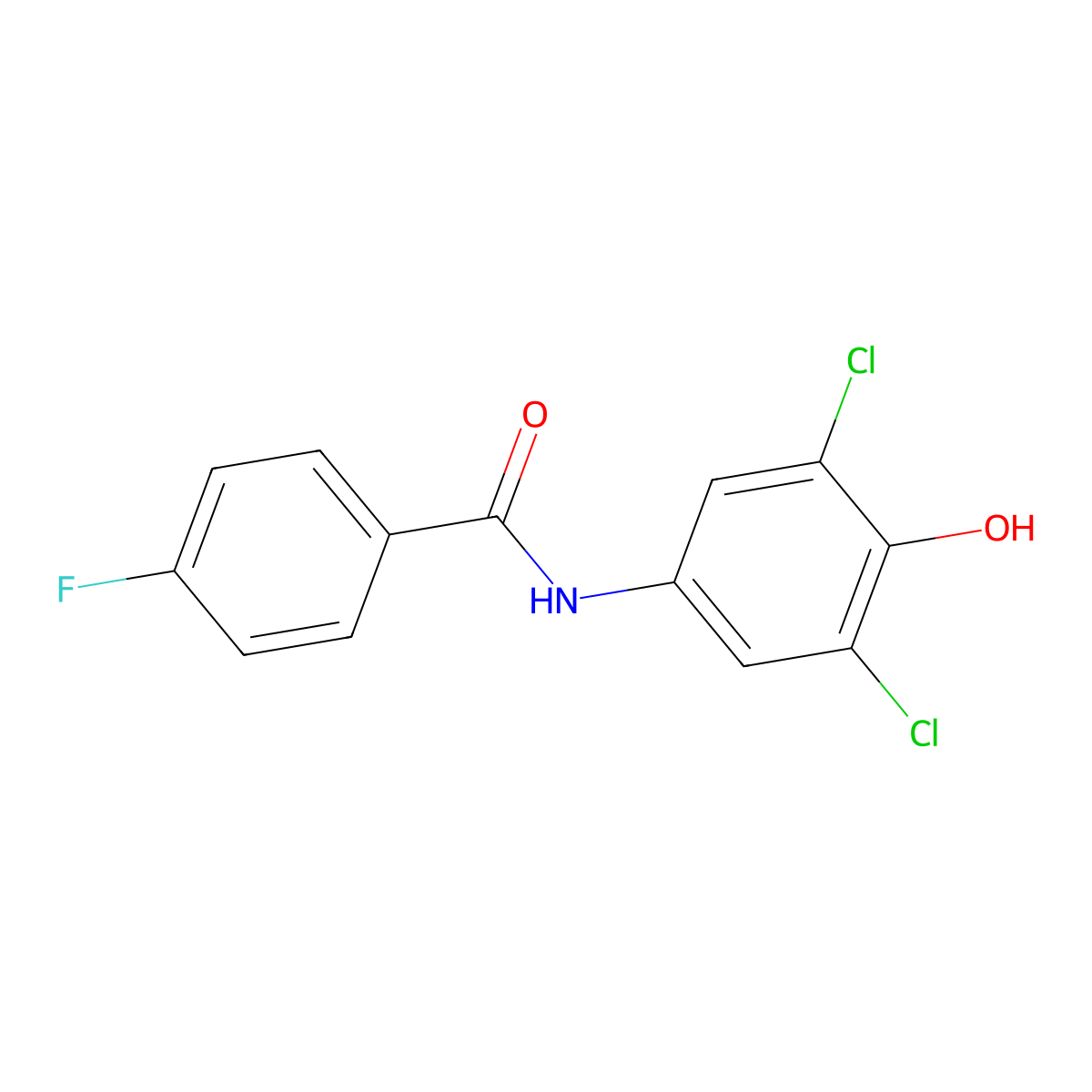 N-(3,5-dichloro-4-hydroxyphenyl)-4-fluorobenzamide molecular structure, CAS 693795-54-9