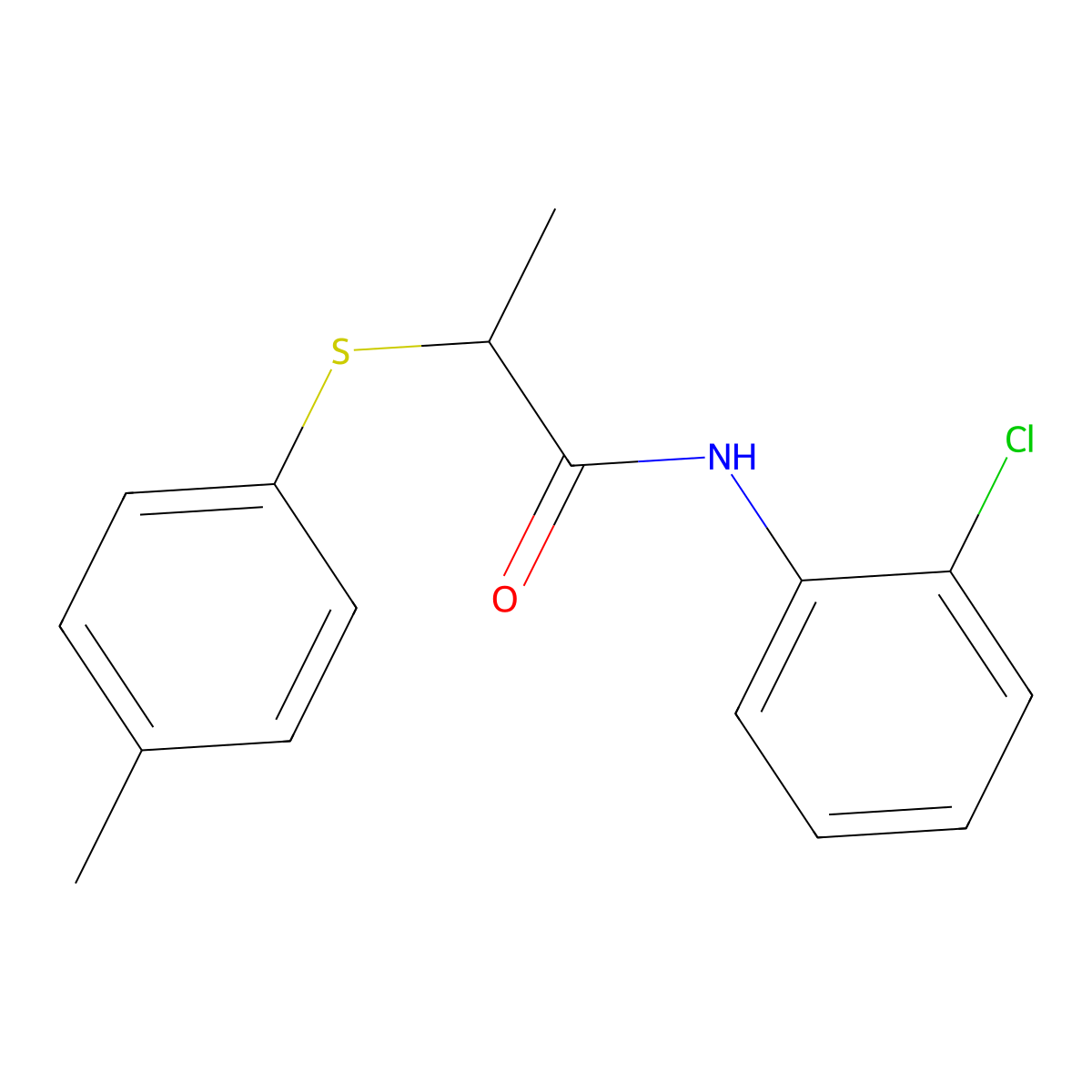 N-(2-chlorophenyl)-2-[(4-methylphenyl)sulfanyl]propanamide molecular structure, CAS 693795-55-0