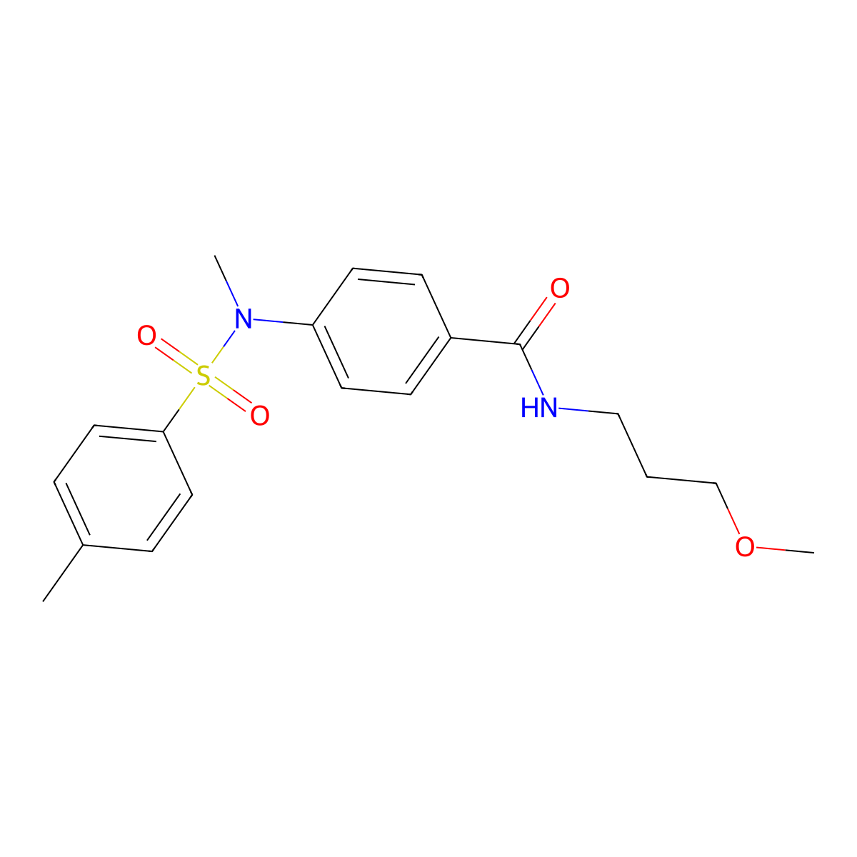 N-(3-methoxypropyl)-4-[methyl-(4-methylphenyl)sulfonylamino]benzamide molecular structure, CAS 693795-57-2