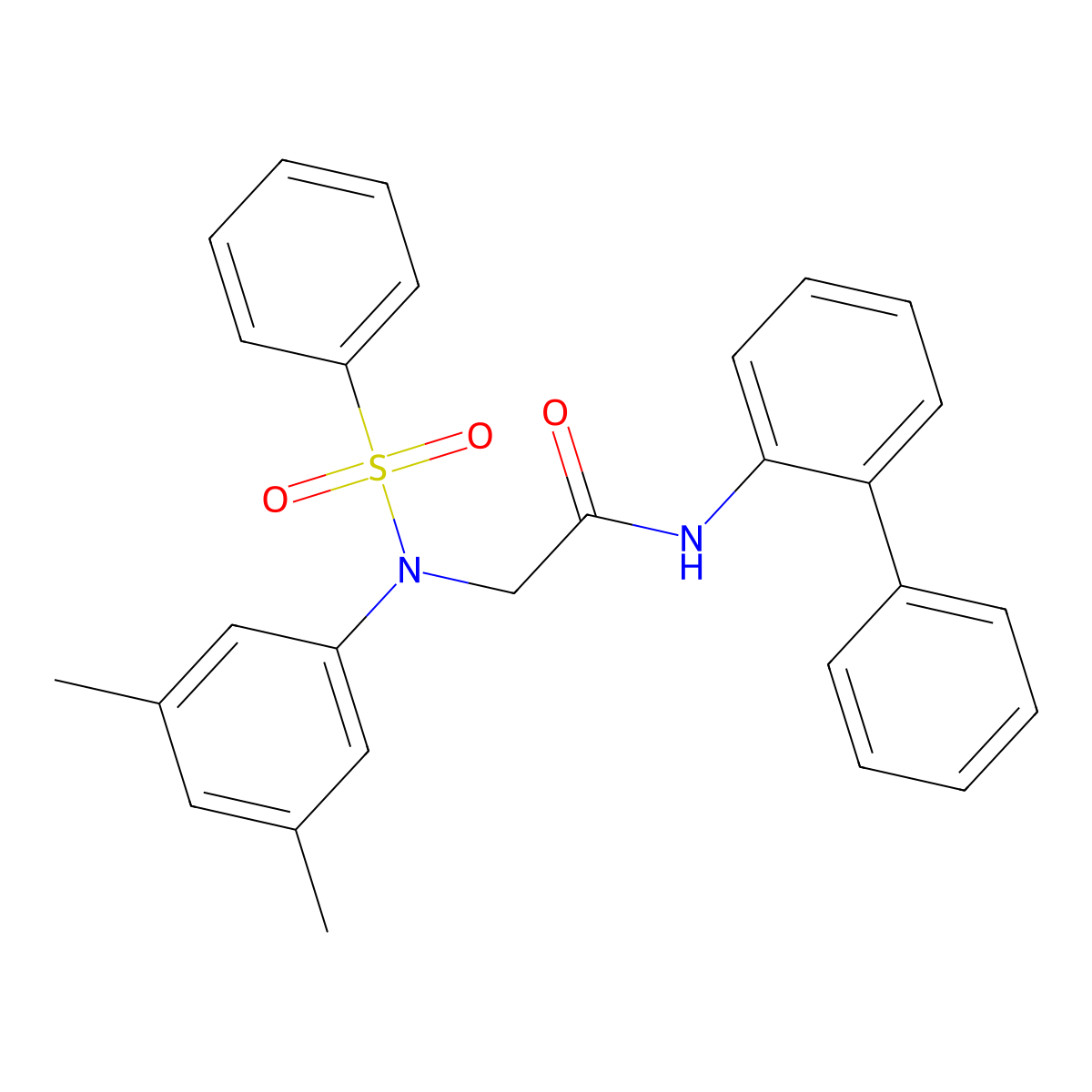 2-[N-(benzenesulfonyl)-3,5-dimethylanilino]-N-(2-phenylphenyl)acetamide molecular structure, CAS 693795-59-4