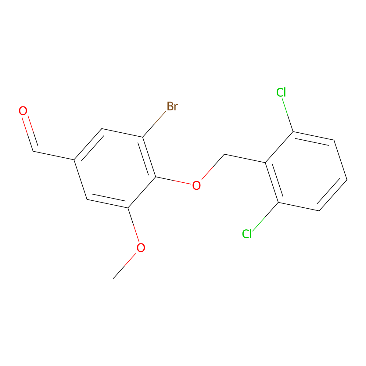 3-Bromo-4-[(2,6-dichlorophenyl)methoxy]-5-methoxybenzaldehyde molecular structure, CAS 693795-61-8