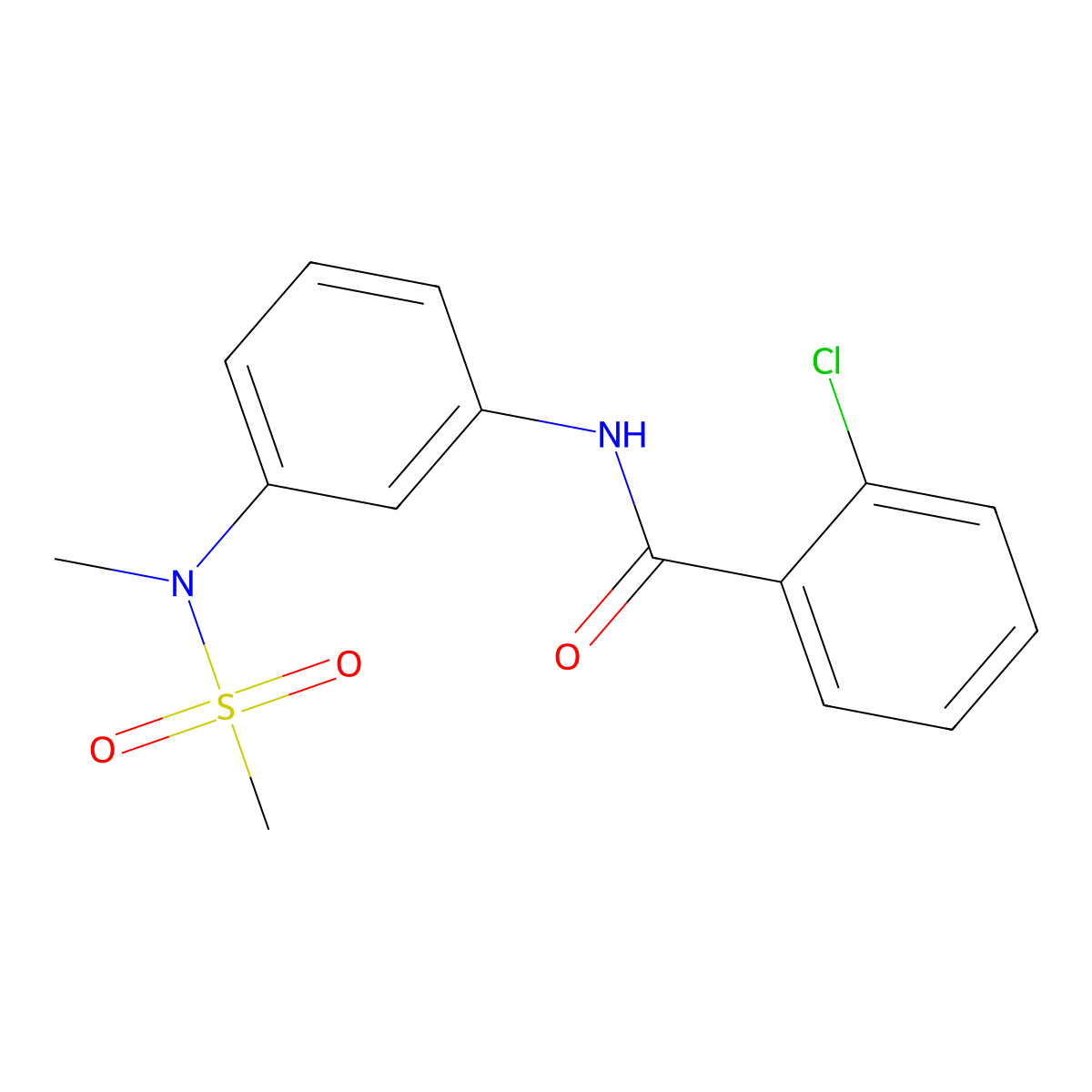2-chloro-N-{3-[methyl(methylsulfonyl)amino]phenyl}benzamide molecular structure, CAS 693795-69-6