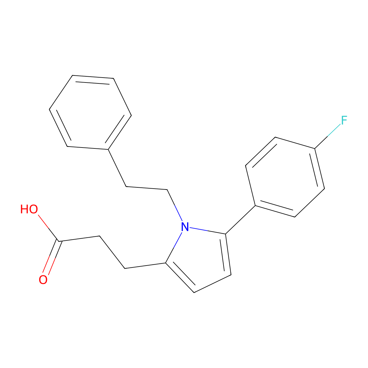 3-[5-(4-fluorophenyl)-1-(2-phenylethyl)-1H-pyrrol-2-yl]propanoic acid molecular structure, CAS 693795-76-5