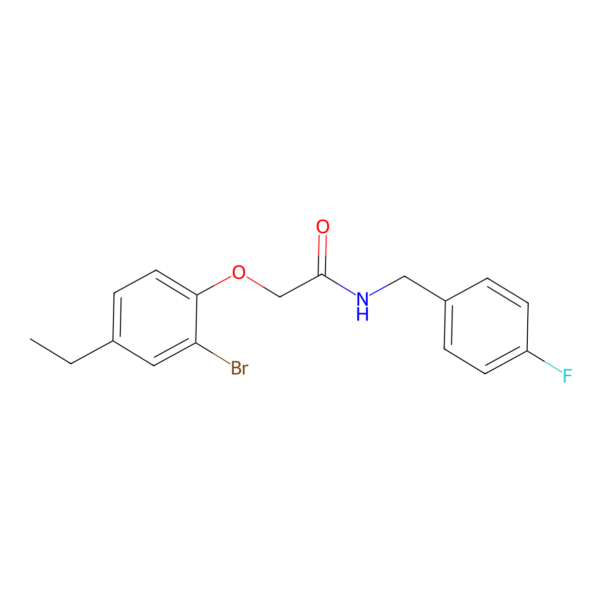 2-(2-bromo-4-ethylphenoxy)-N-[(4-fluorophenyl)methyl]acetamide molecular structure, CAS 693795-81-2