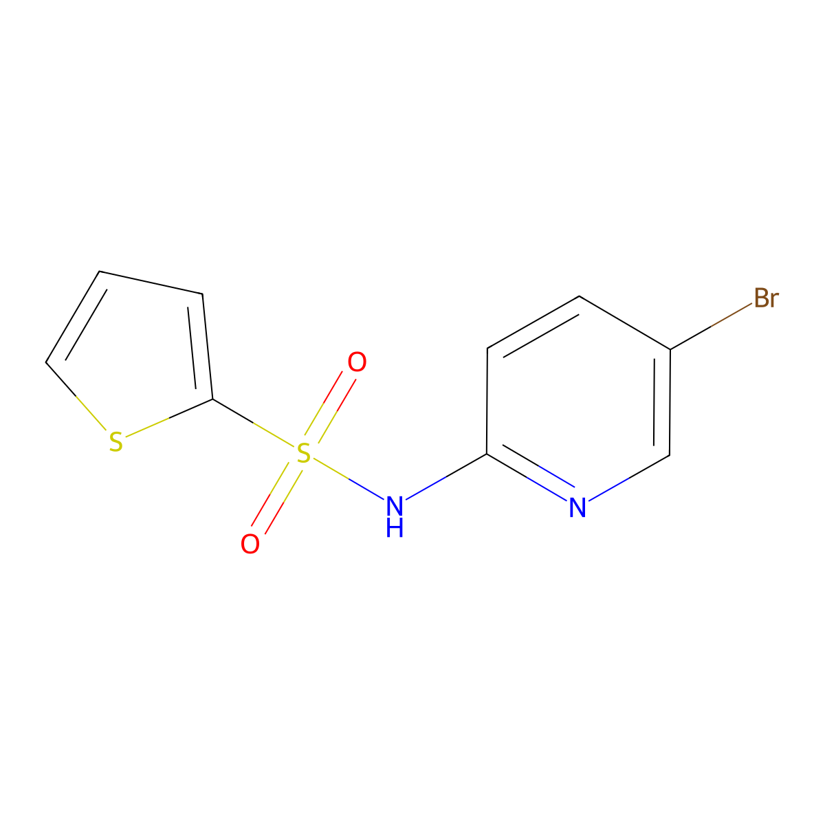 N-(5-Bromopyridin-2-yl)thiophene-2-sulfonamide molecular structure, CAS 693795-85-6