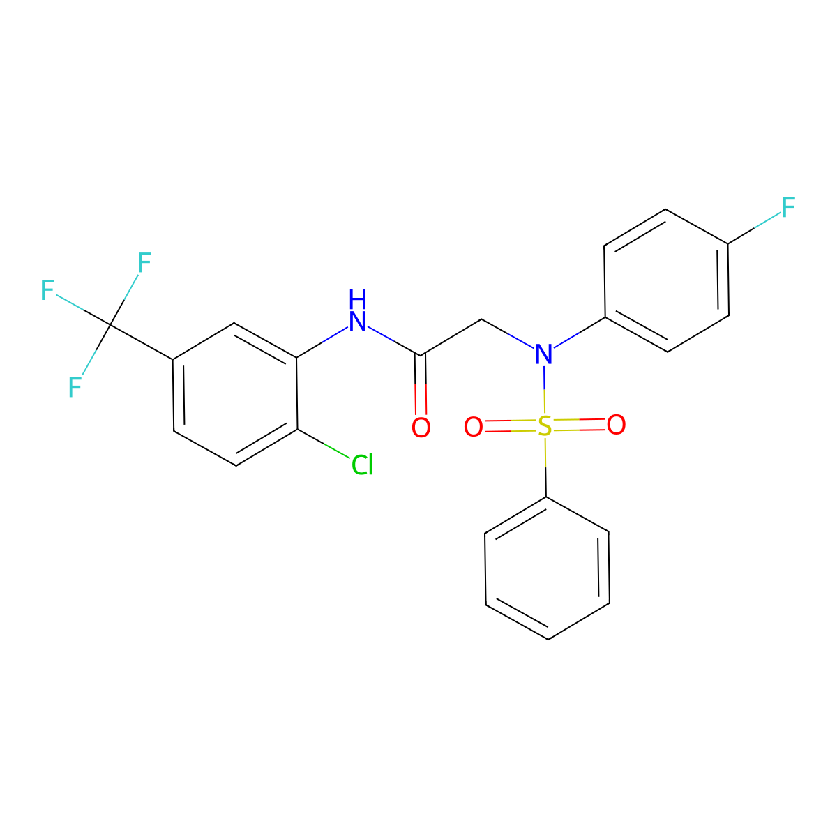 2-[N-(benzenesulfonyl)-4-fluoroanilino]-N-[2-chloro-5-(trifluoromethyl)phenyl]acetamide molecular structure, CAS 693795-88-9